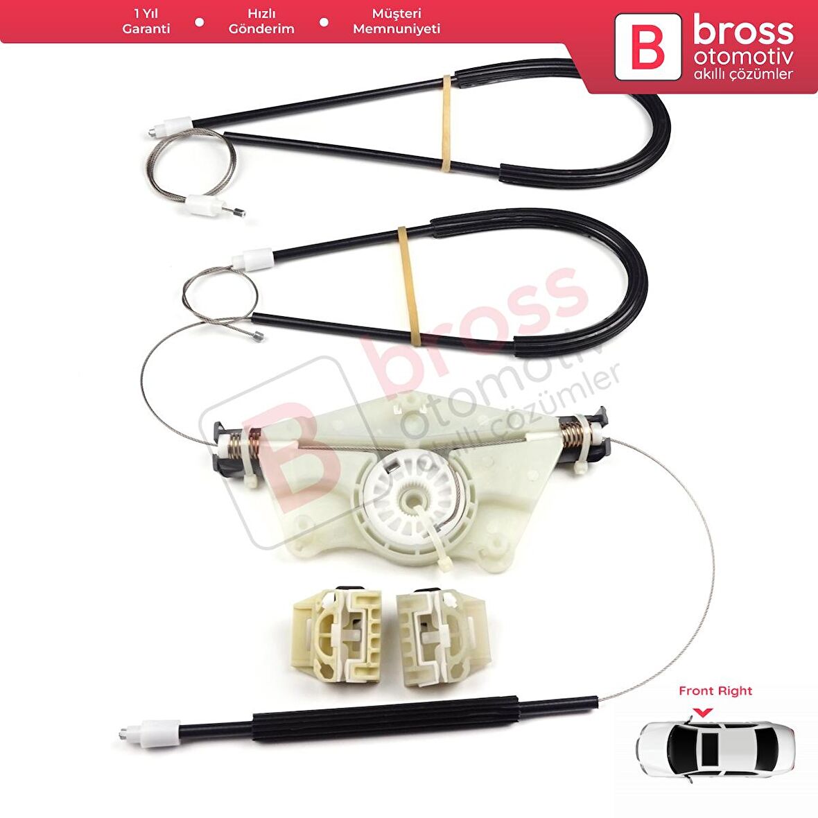 VW New Beetle C1 1C1 1997-2011 3-Kapı HB 1C0837656 İçin Elektrikli Ön Sağ Kapı Cam Kriko Tamir Seti