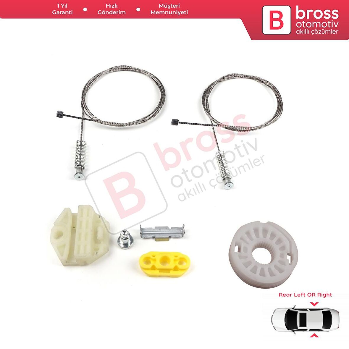 VW Jetta Golf MK5 A5 1K R32 GTI Plus 5M1 1K4837461 İçin Ön Sol Kapı Cam Kriko Tamir Seti