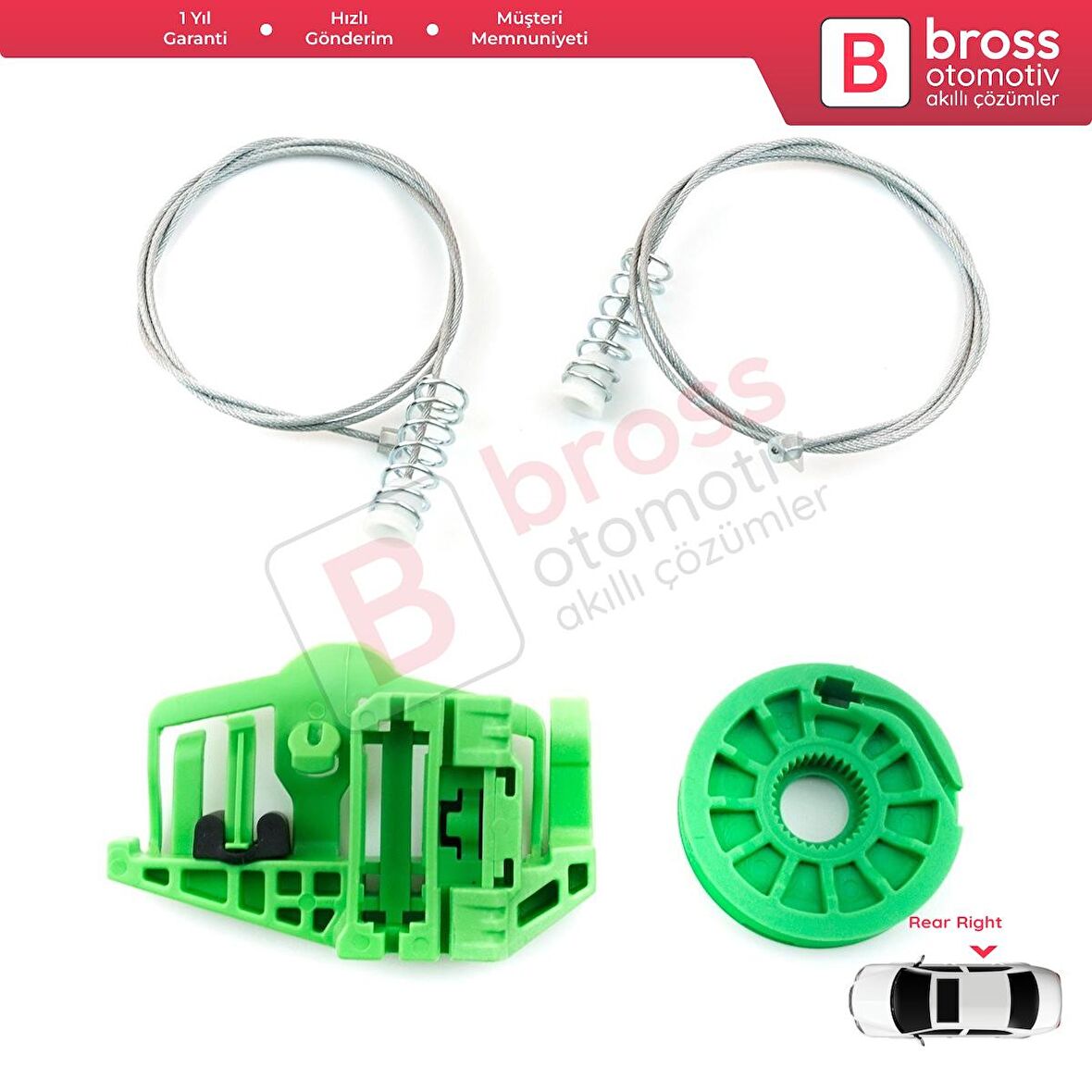 BMW 3 Serisi E90 E91 2004-2012 4/5 Kapı 51357140589 İçin Elektrikli Arka Sol Cam Kriko Tamir Seti