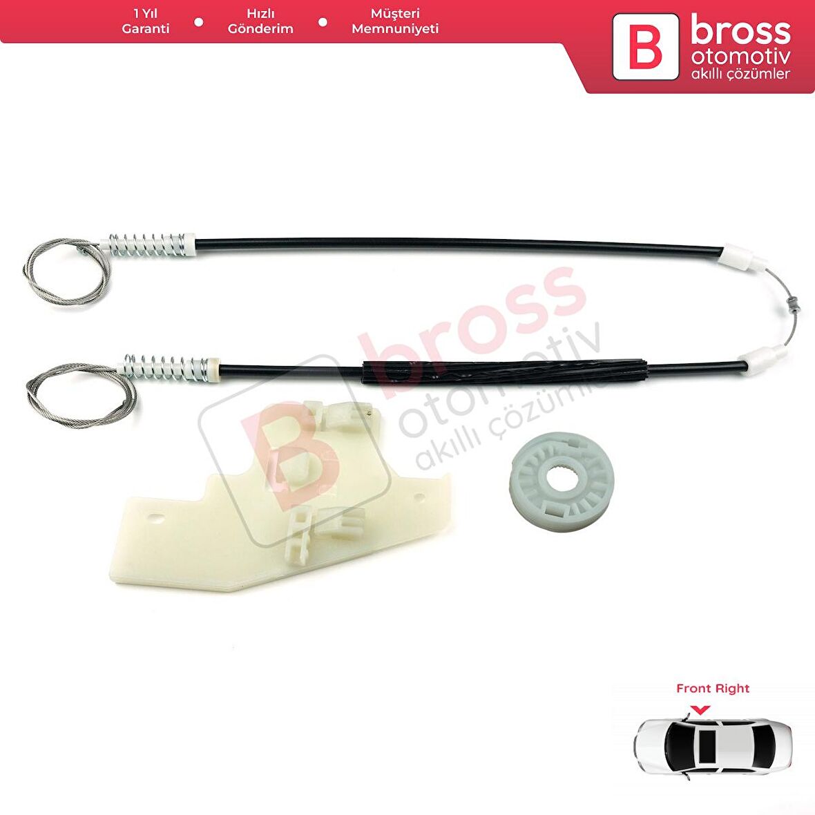 Peugeot 407 6E 6D 2004-2011 4/5 Kapı 9644893480 İçin Elektrikli Ön Sağ Cam Kriko Tamir Seti