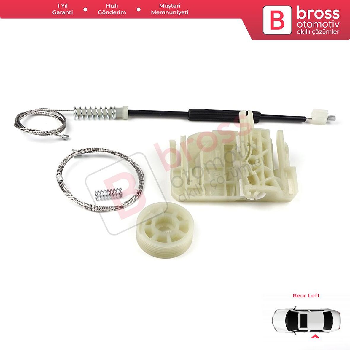 BMW 5 Series F10 F18 F11 4/5 Kapı 2009-2017 51357182614 İçin Arka Sağ Cam Kriko Tamir Seti