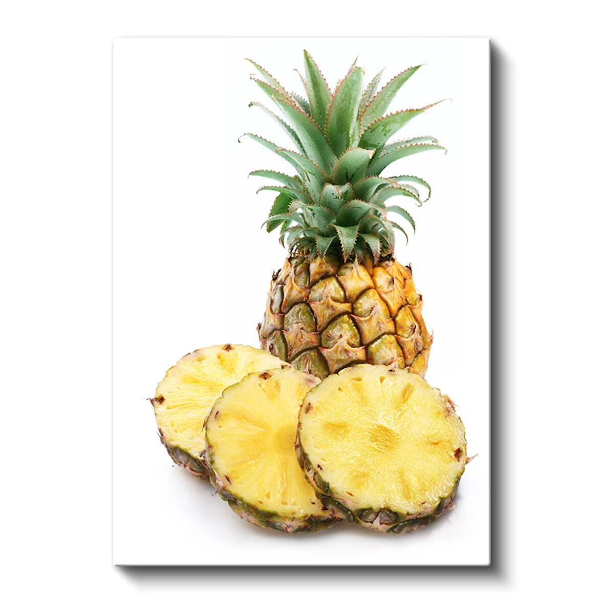 Taze Ananas Dilimi Tropik Meyve Kanvas Tablo