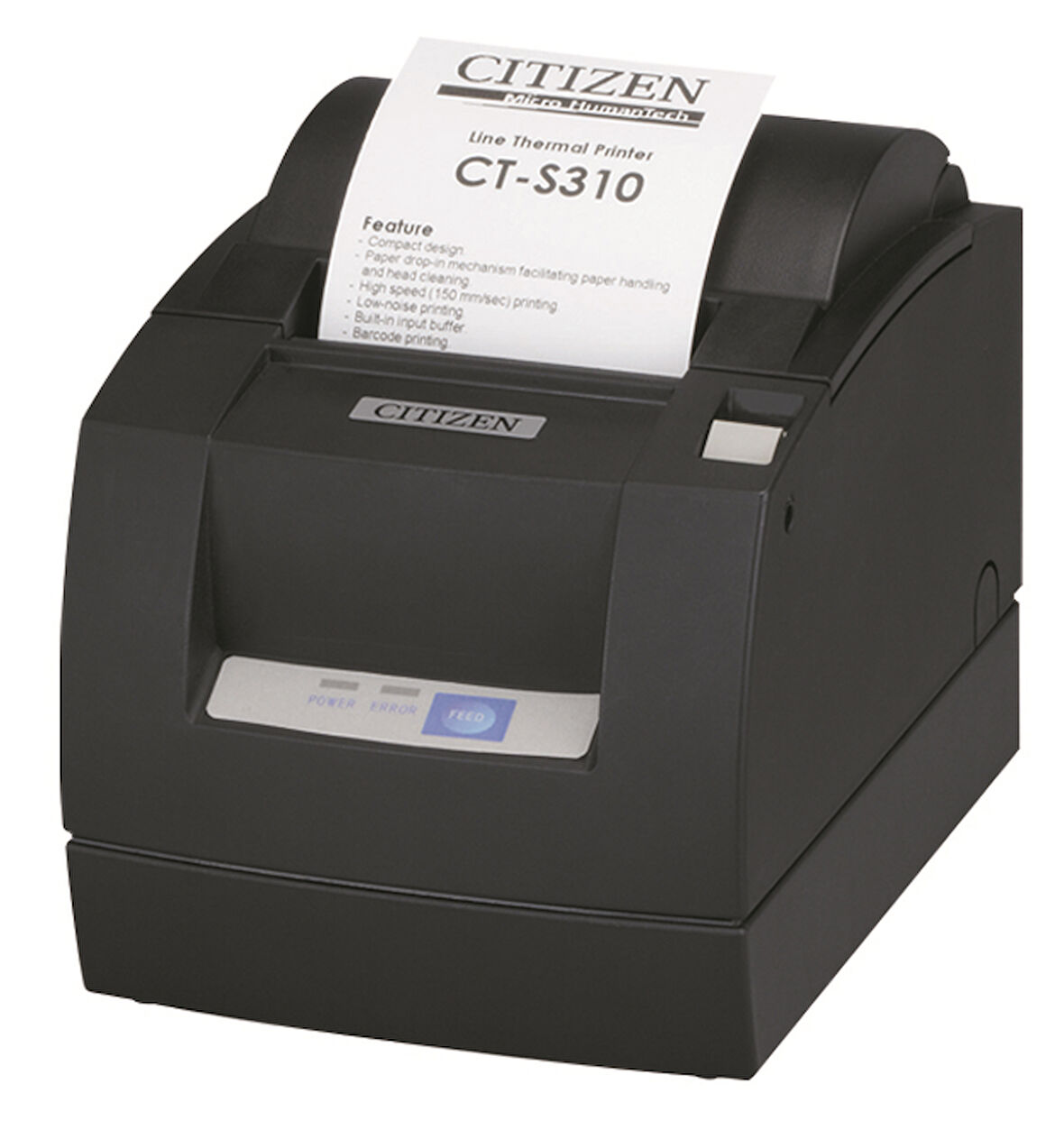 Termal Fiş Barkod Yazıcı 80 mm Siyah ( Seri, USB ) 150 mm/sn - 203 dpi Citizen CT-S310