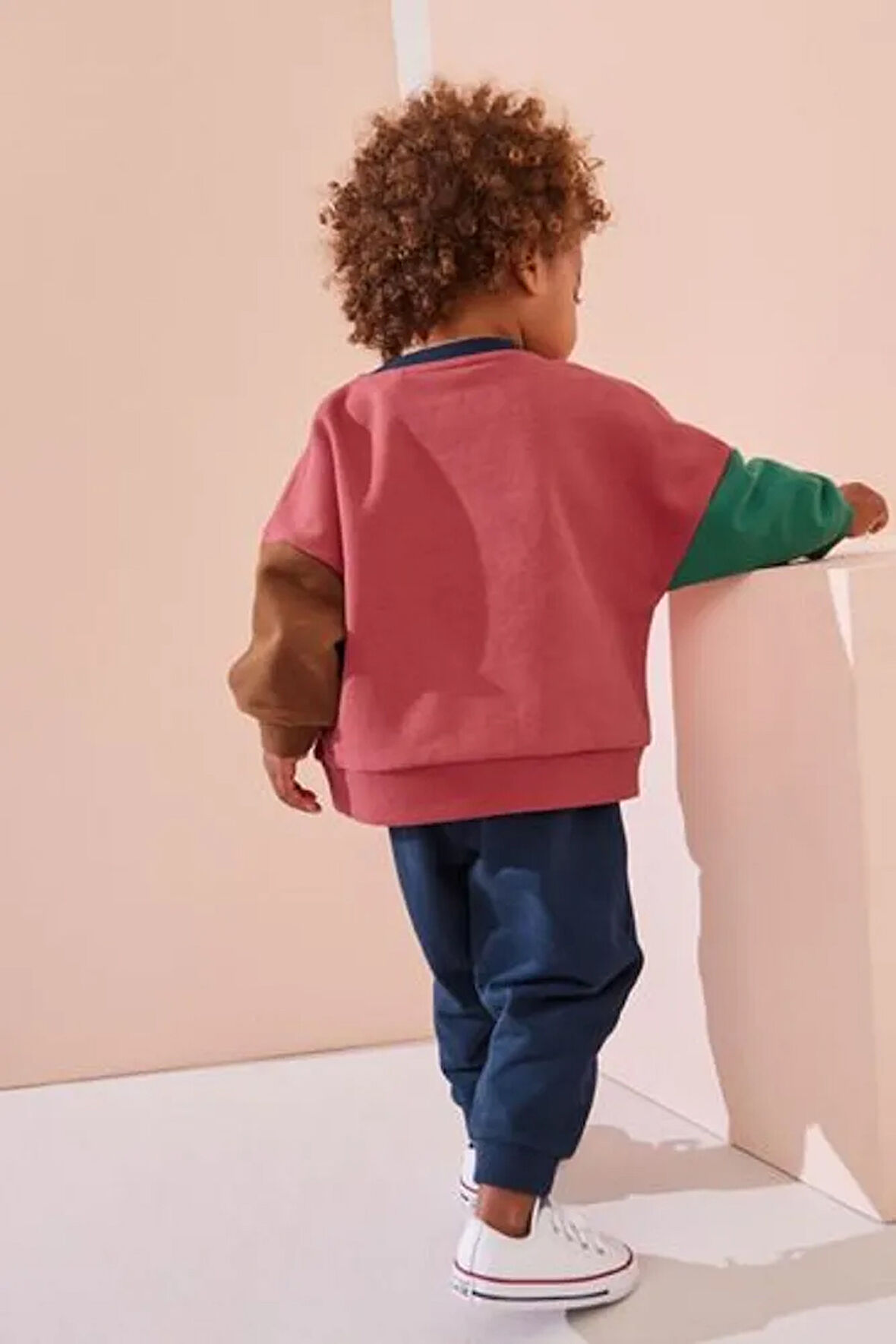 Pamuklu Kırmızı/Mavi Dinozor Desenli Uzun Kollu Alt Üst Takım Takım