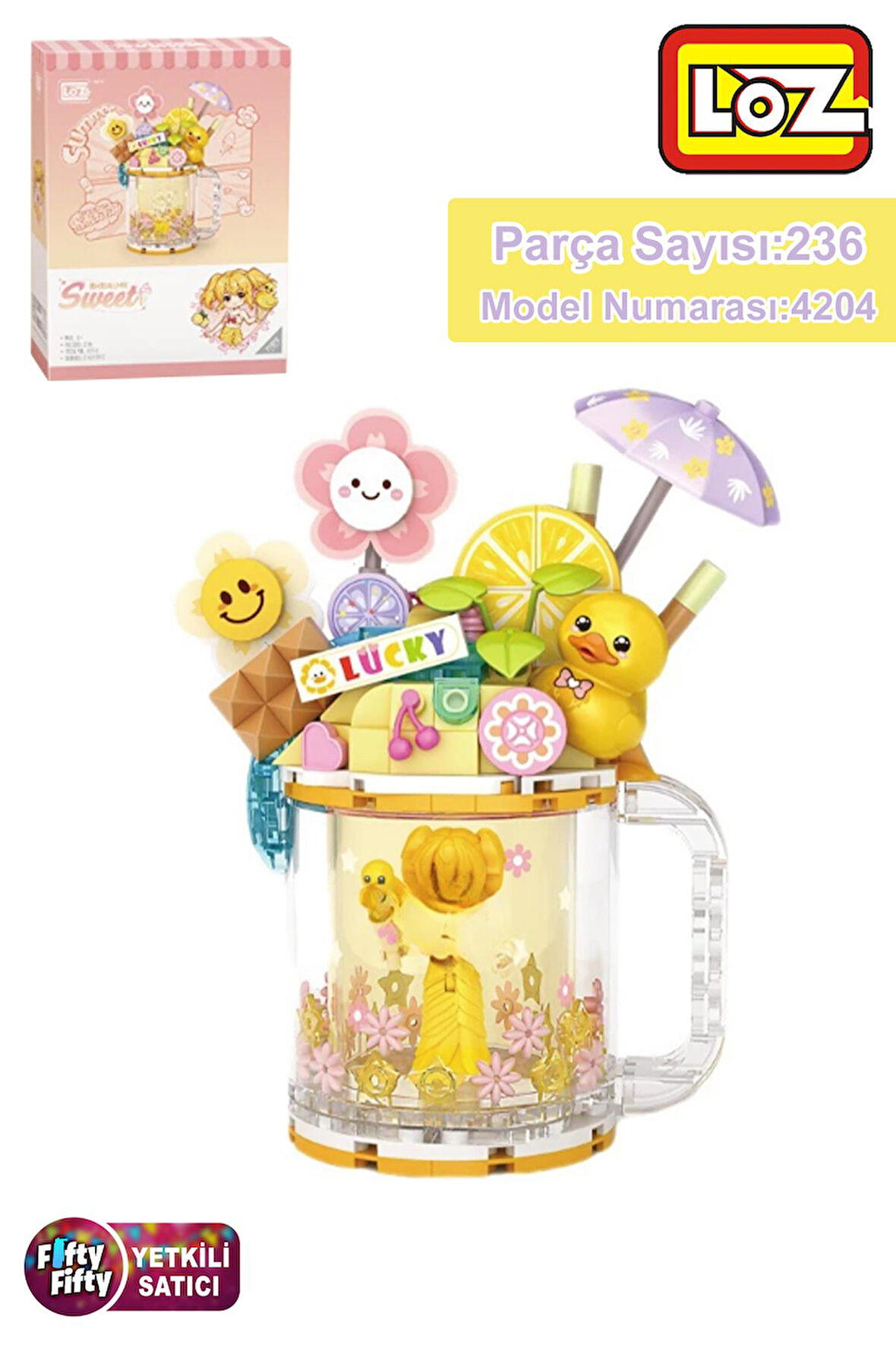 Loz Creative Serisi Ördek Figürlü Bardak Modeli 236 Parça Oyuncak Yapım Seti FFLZ-4204