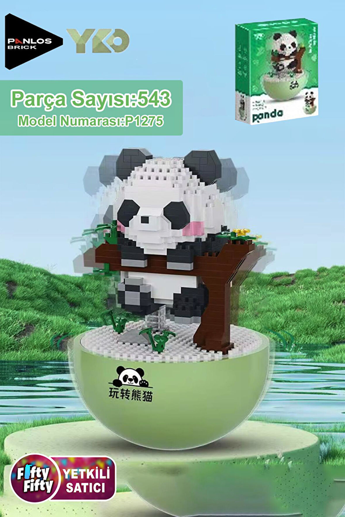 Panlos Yko Serisi Dekoratif ve Koleksiyonluk Panda Modeli 543 Parça Yapım Seti -FFP1275