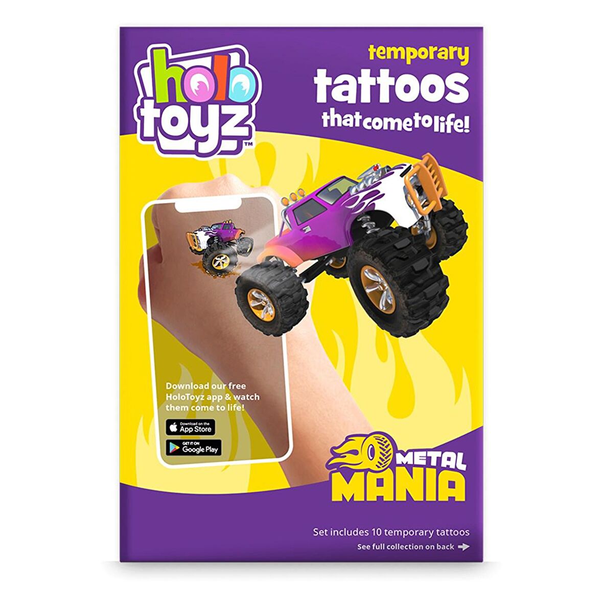 HoloToyz Tattoo Metal Mania AR Uyumlu Geçici Dövme