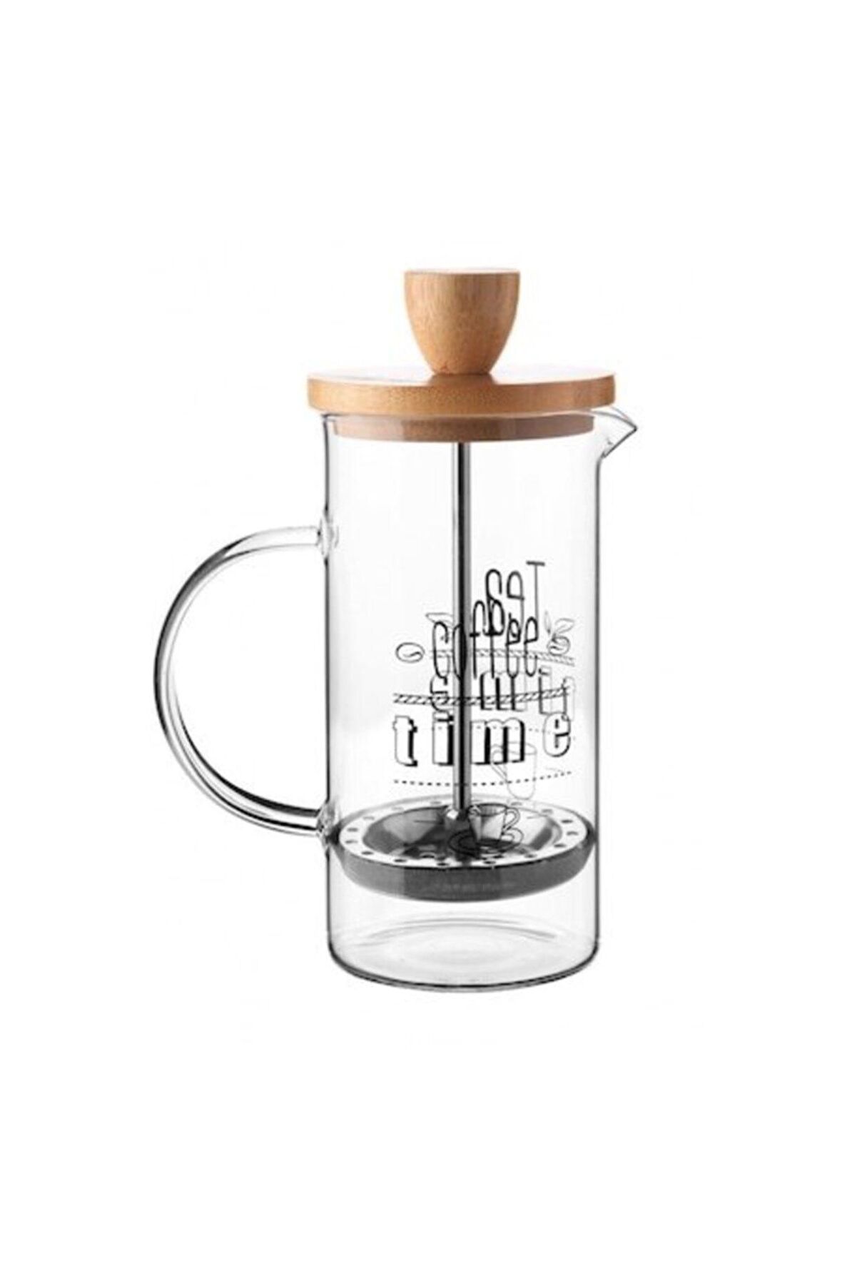 Bambu Kapaklı French Press Bitki Çayı Demleme 350 ml