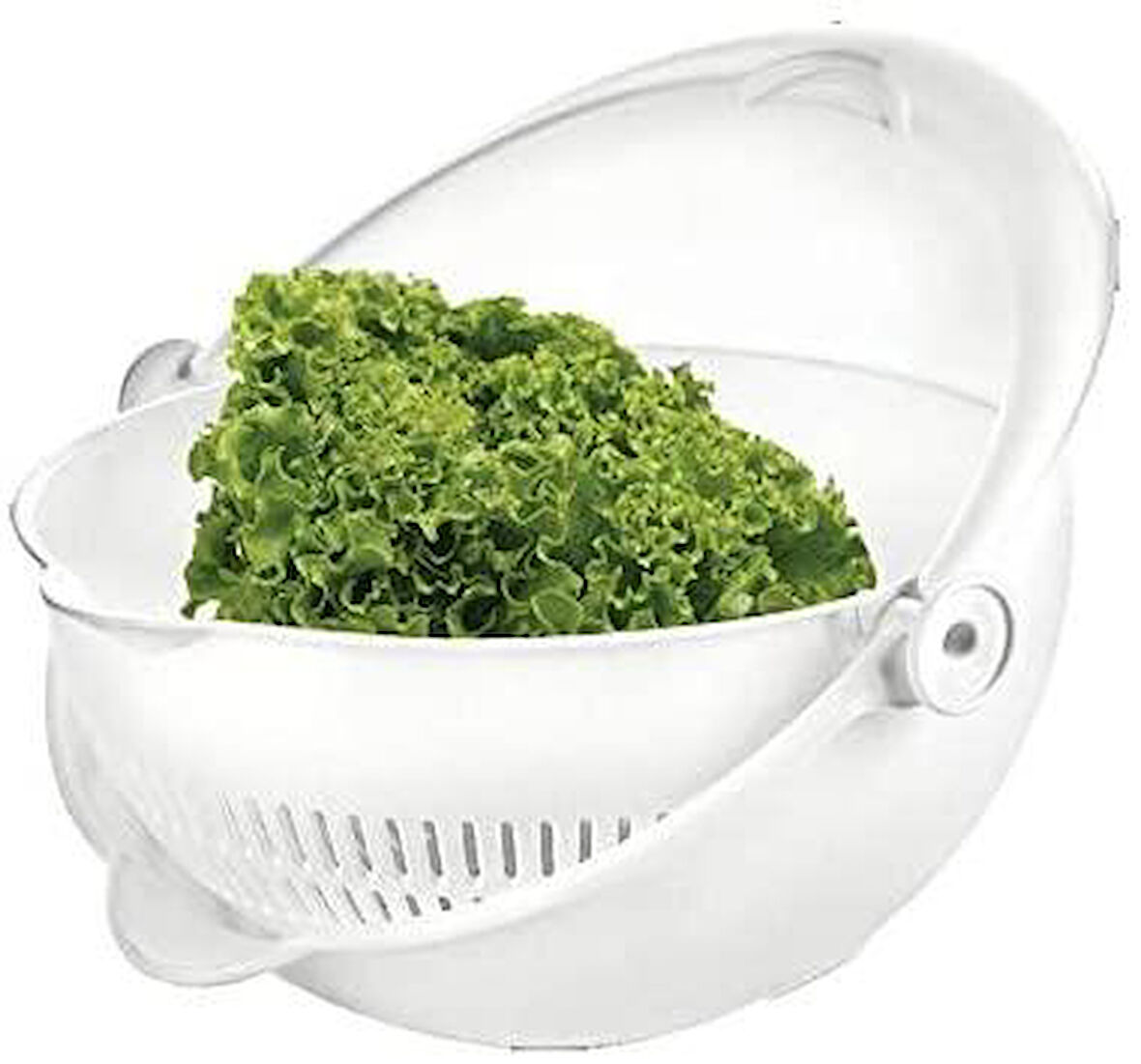 Lüks Plastik Süzgeç Dönerli Süzgeç 22cm Beyaz