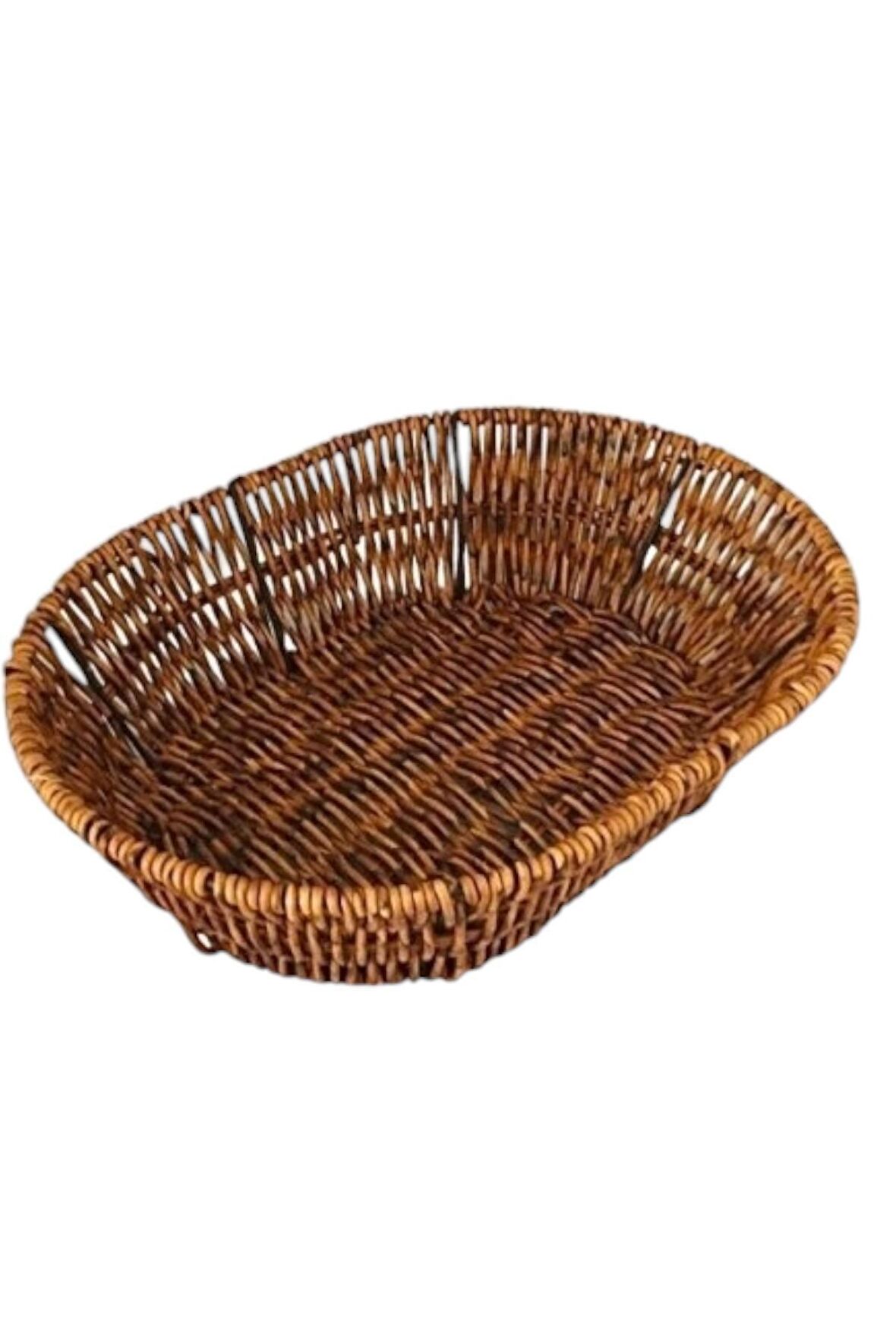 Hasır Rattan Ekmeklik Ekmek Sepeti Oval