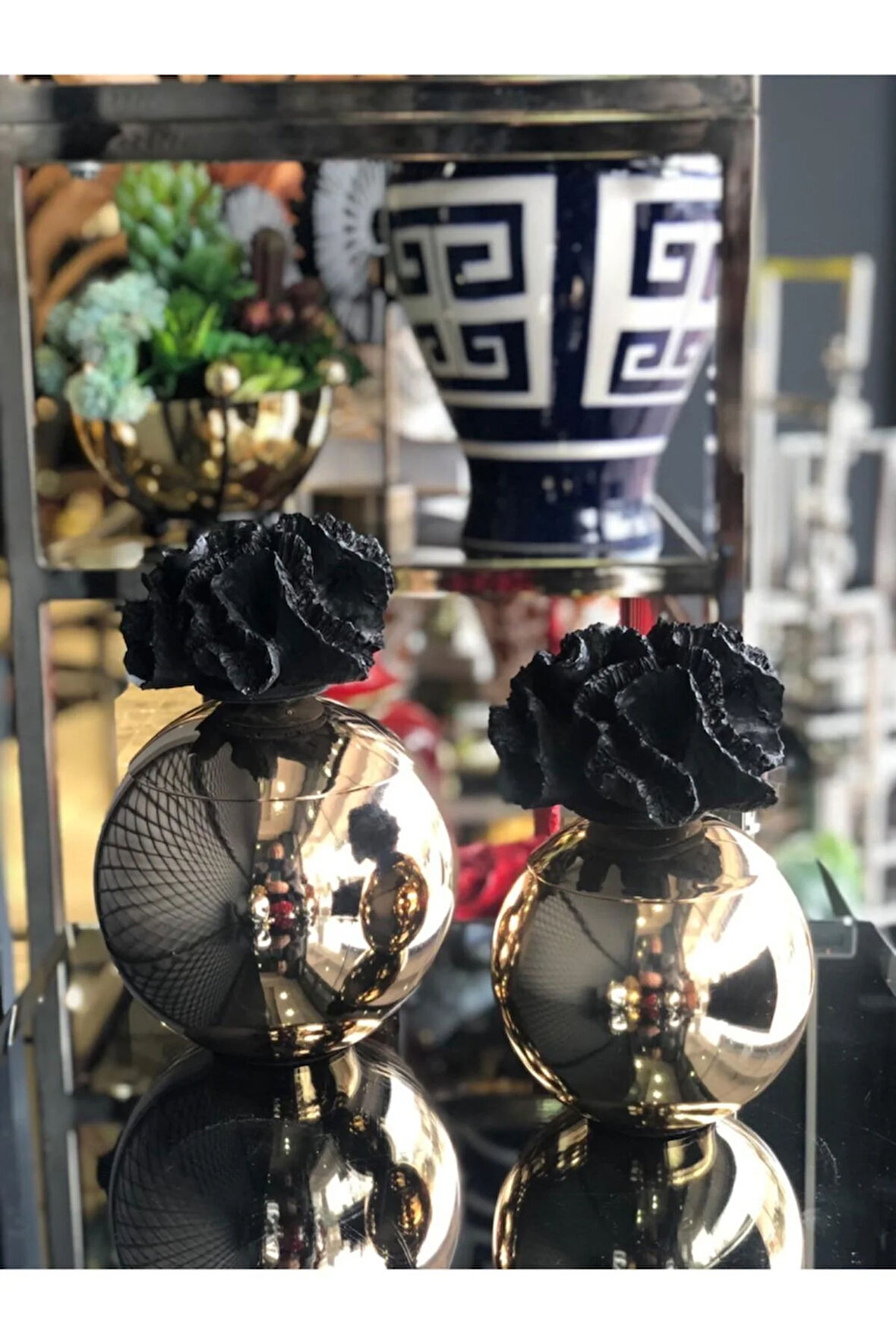 Yeni Siyah Mercanlı Gold Küp / Ikili