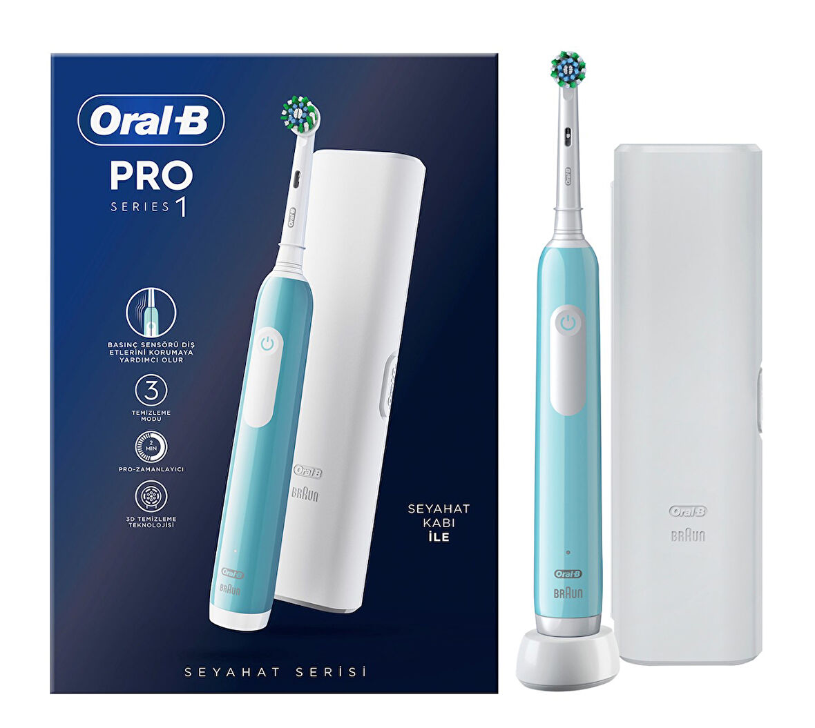 Oral-B Pro Series 1 Şarjlı Mavi Diş Fırçası ve Seyahat Kabı