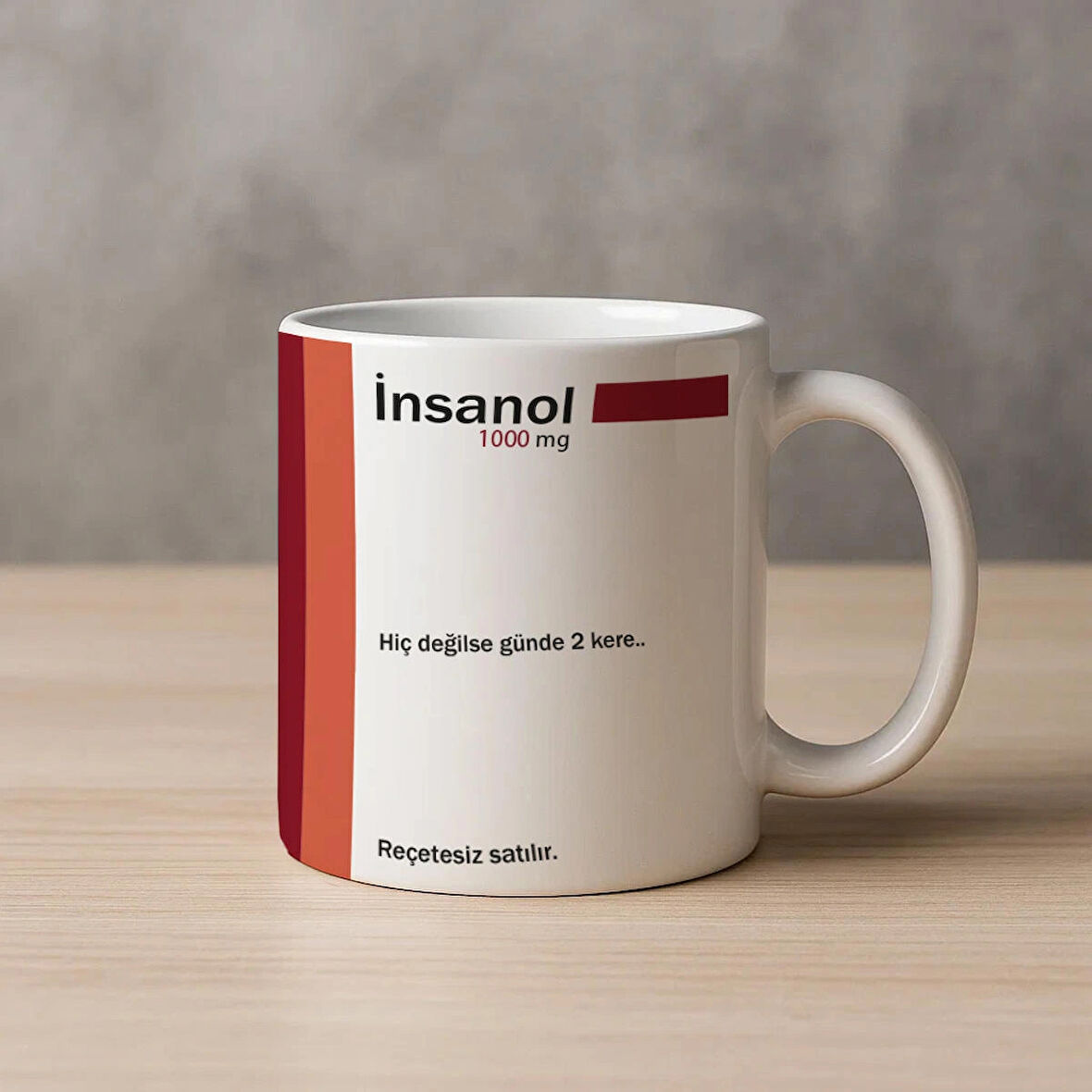 İnsanol İlaç Baskılı Kupa Bardak Komik Yazılı Kupa Bardak