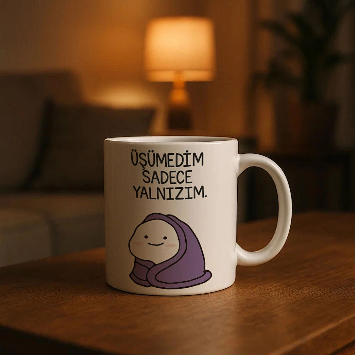 "Üşümedim Sadece Yalnızım" Baskılı Kupa bardak