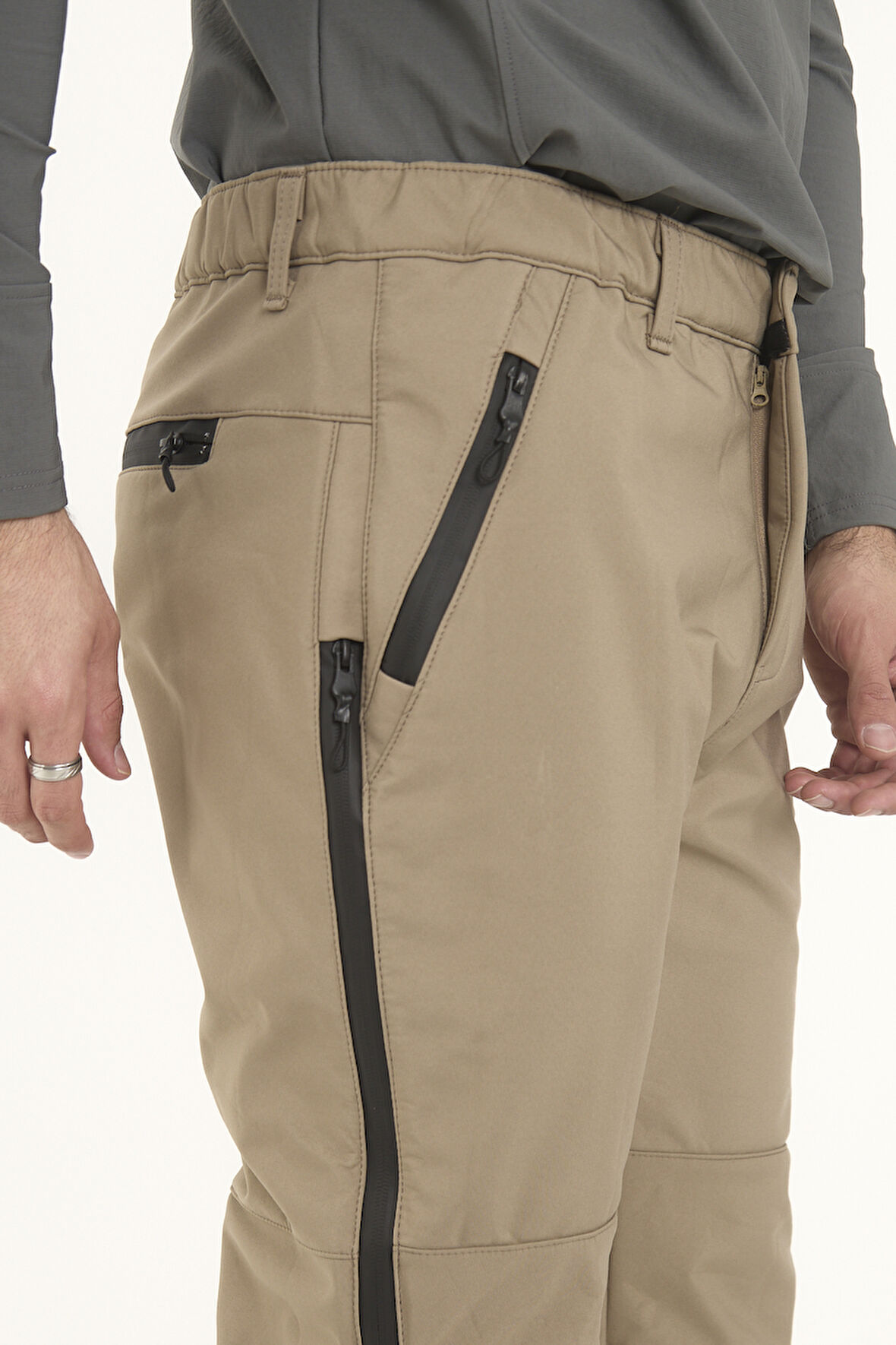 Camp595 Outdoor Tactical Softshell Su Ve Rüzgara Dayanıklı içi Polarlı Kışlık Erkek Taktik Pantolon