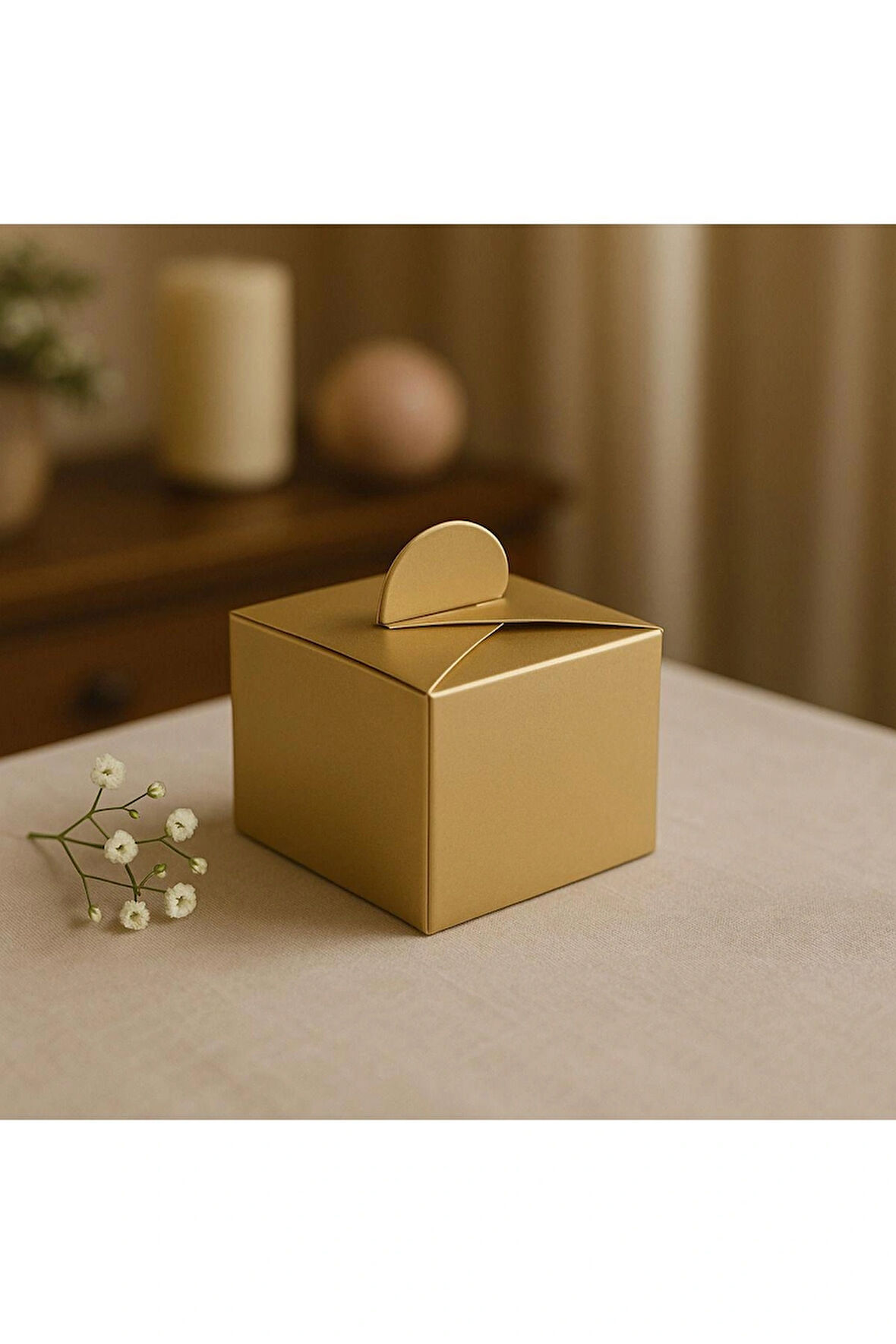 Lokumluk Lokum Kutusu Gold Sade Renk Karton Pk 50 Li