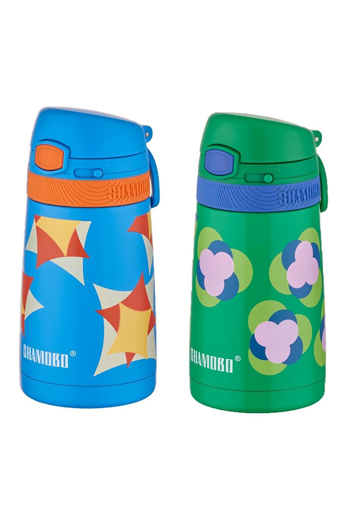 Shamobo 2Lİ SET Pipetli Çelik Termos 350ml -6 Saat Isı Yalıtımı-