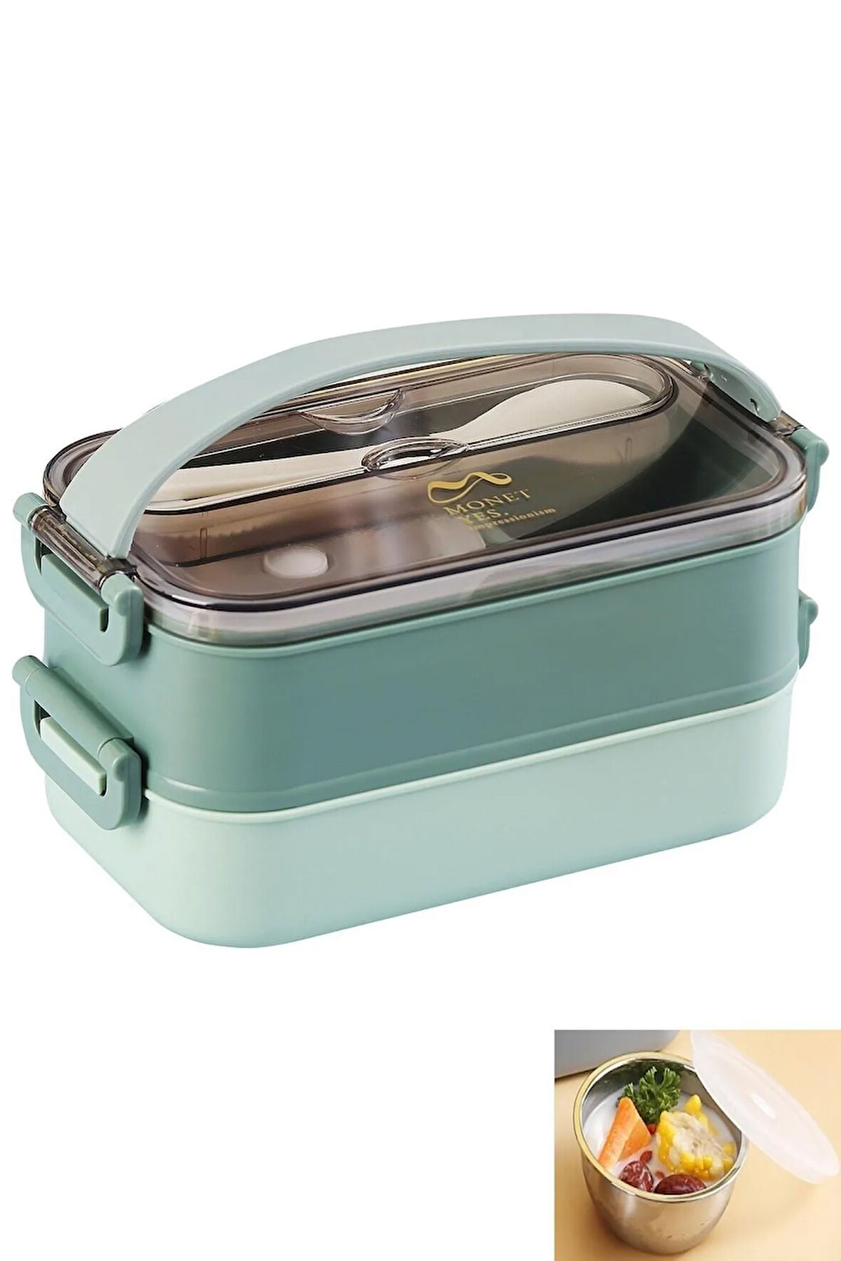 Bento Lunch Box Ofis-okul Için Yeni Nesil Sefer Tası -çorba Kaseli Model-paslanmaz Çelik