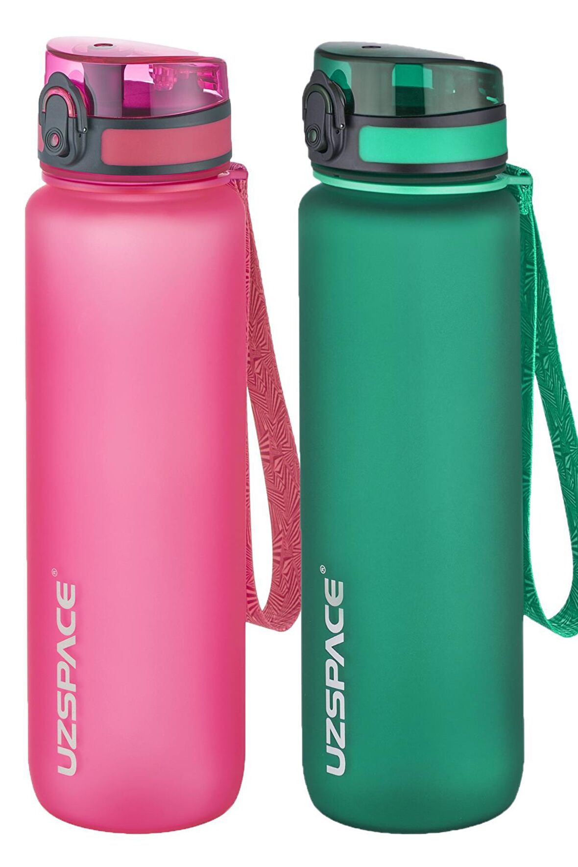 Uzspace 2'li Tritan Matara Seti 1000 ml Büyük Boy 14 Farklı Renk Seçeneği FiftyFifty