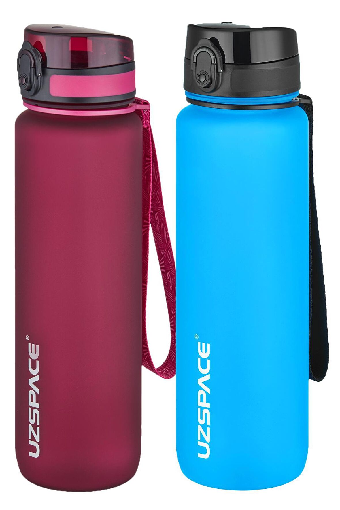 Uzspace 2'li Tritan Matara Seti 1000 ml Büyük Boy 14 Farklı Renk Seçeneği FiftyFifty