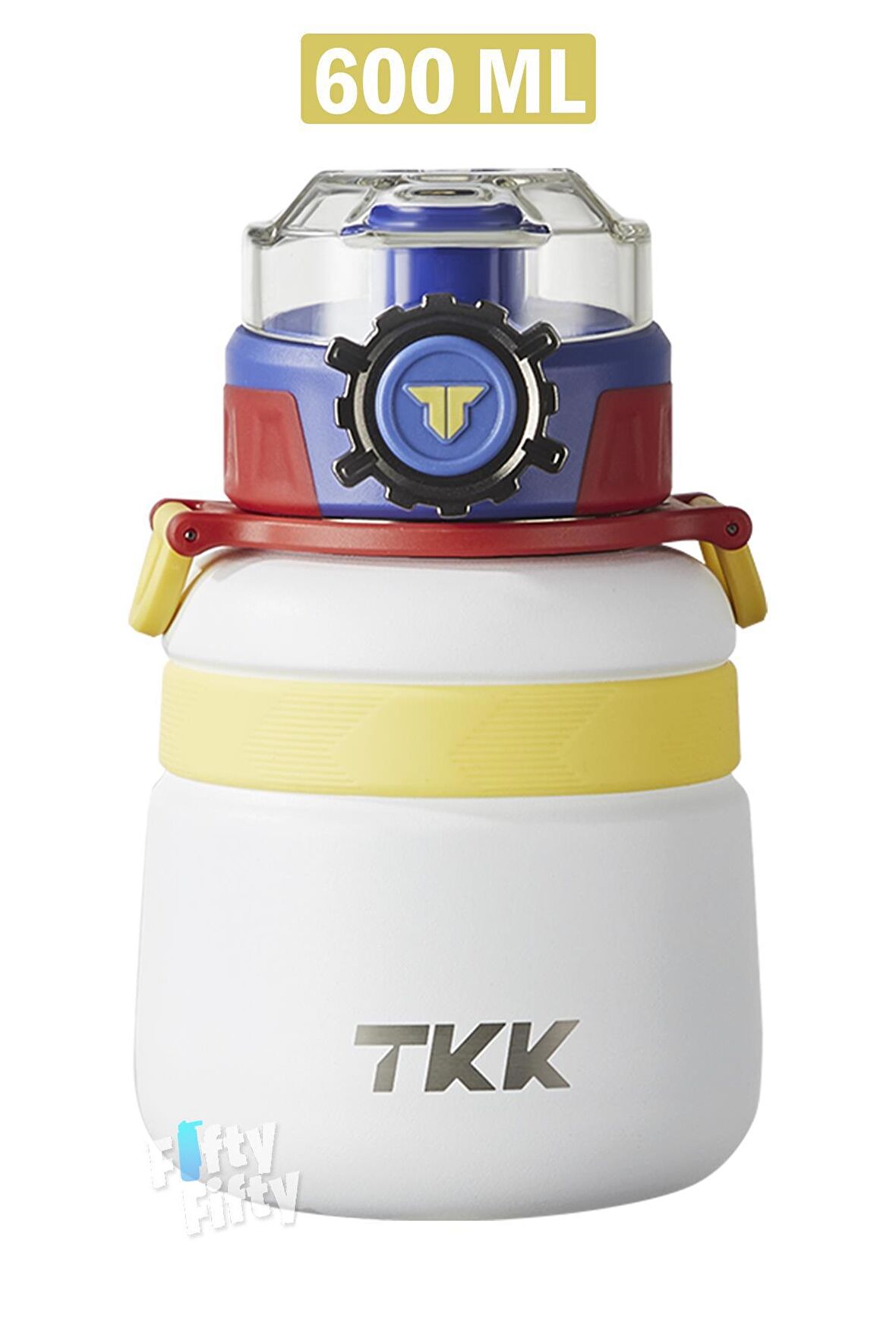 TKK 600 ML Çelik Su Matarası Çift Kullanım Pipetli/Rahat İçim 12 Saat Sıcak/24 Saat Soğuk Termos -2029-600ml