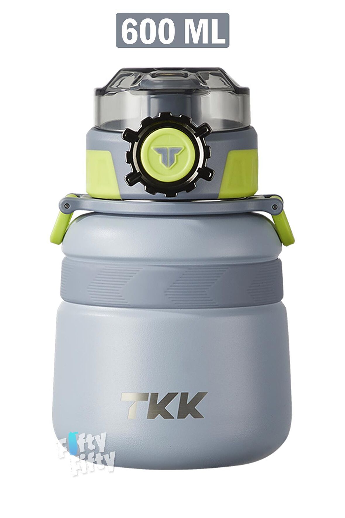 TKK 600 ML Çelik Su Matarası Çift Kullanım Pipetli/Rahat İçim 12 Saat Sıcak/24 Saat Soğuk Termos -2029-600ml