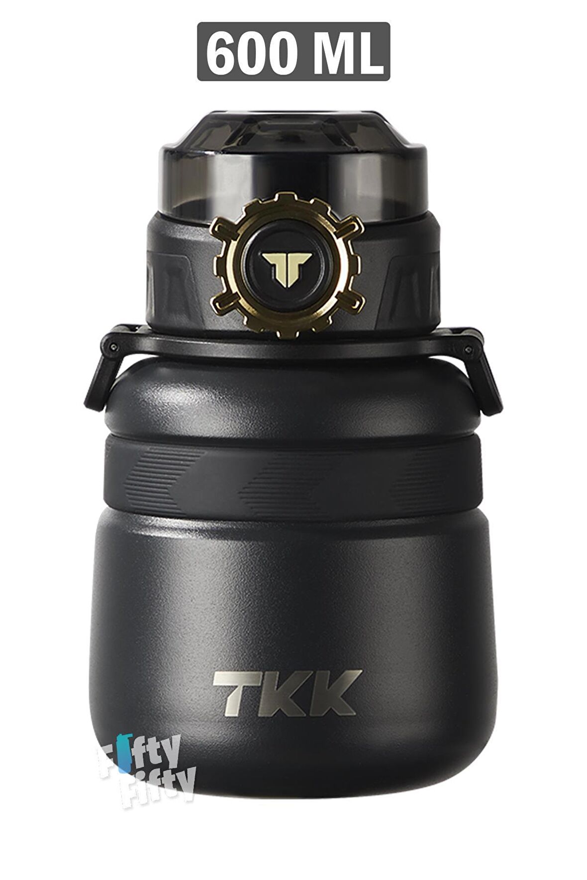 TKK 600 ML Çelik Su Matarası Çift Kullanım Pipetli/Rahat İçim 12 Saat Sıcak/24 Saat Soğuk Termos -2029-600ml