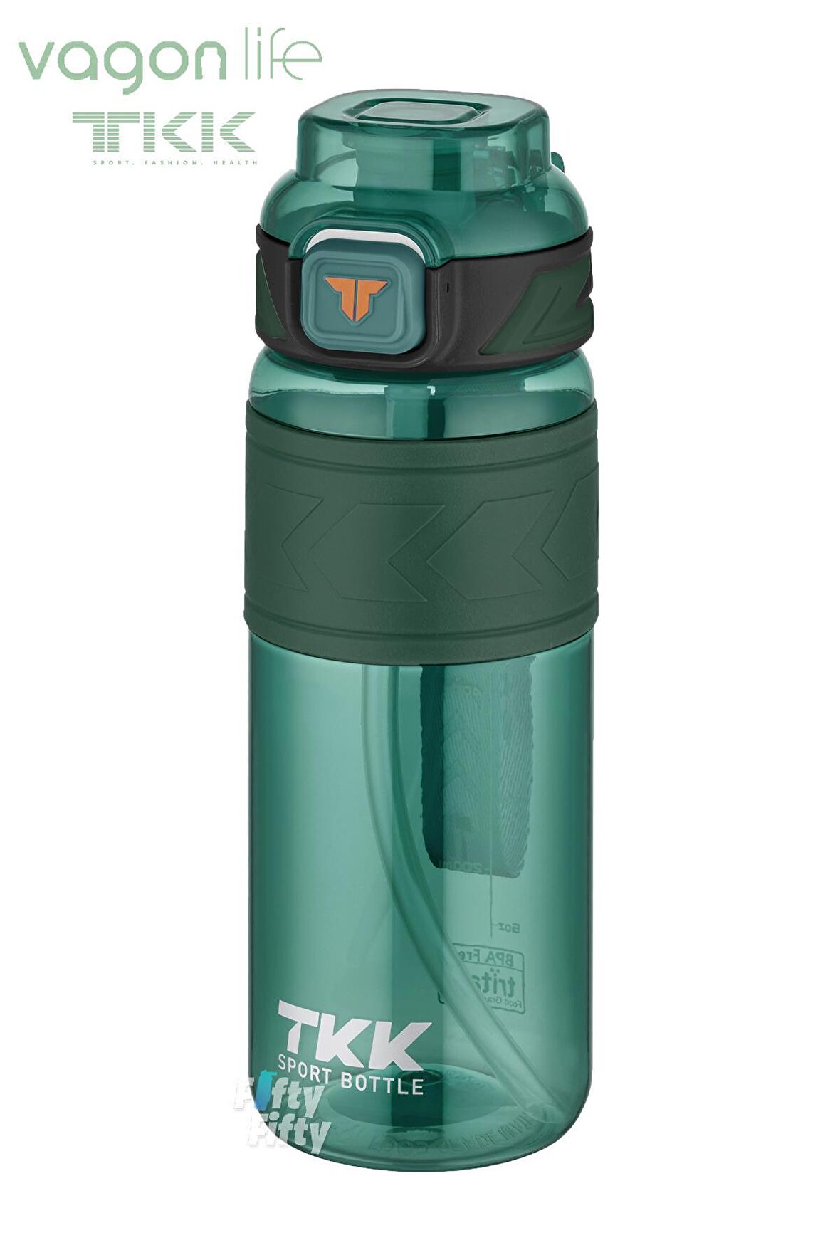 TKK 800 ML Çift Kullanım Pipetli/Rahat içim Bpa İçermeyen Taşıma Askılı Tritan Su Matarası FFTKK1020-800ML