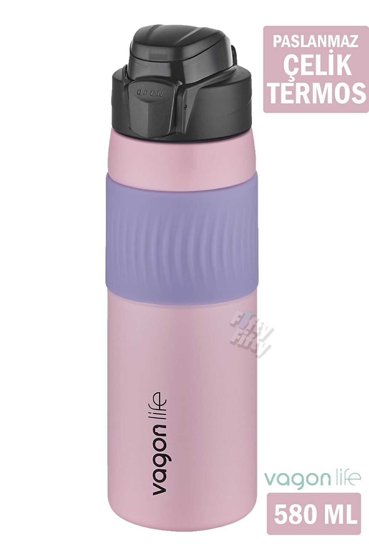 Vagonlife 580 ML Çelik Termos Rahat İçim Kaydırmaz Gövde-FFVGN031580ML