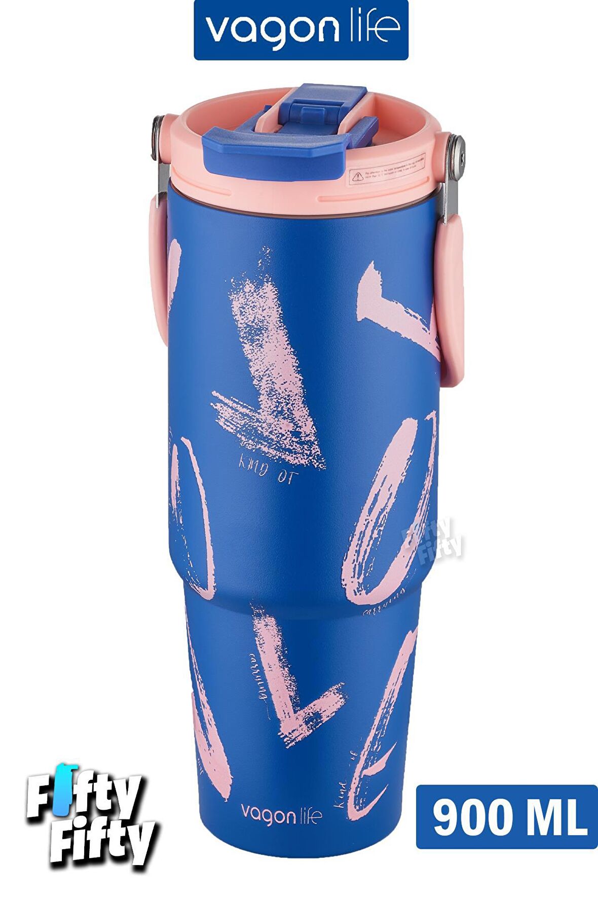 Vagonlife Tumbler Cup 0.89/30oz Pipetli/Rahat İçim Vakumlu Paslanmaz Çelik Termos-FFVGN8137900ML