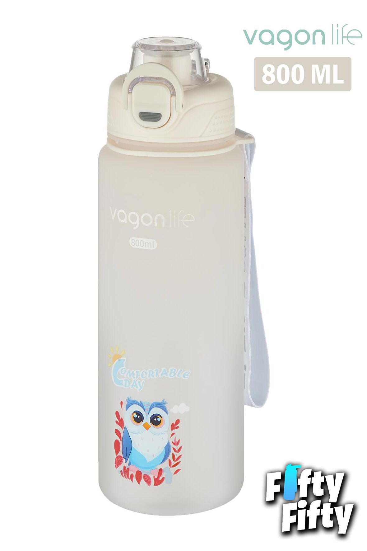 Vagonlife 800 ml Figürlü Su Matarası Çift Kullanım Pipetli Ve Rahat İçim Sticker Hediyeli-FFVGN-2352NEW800