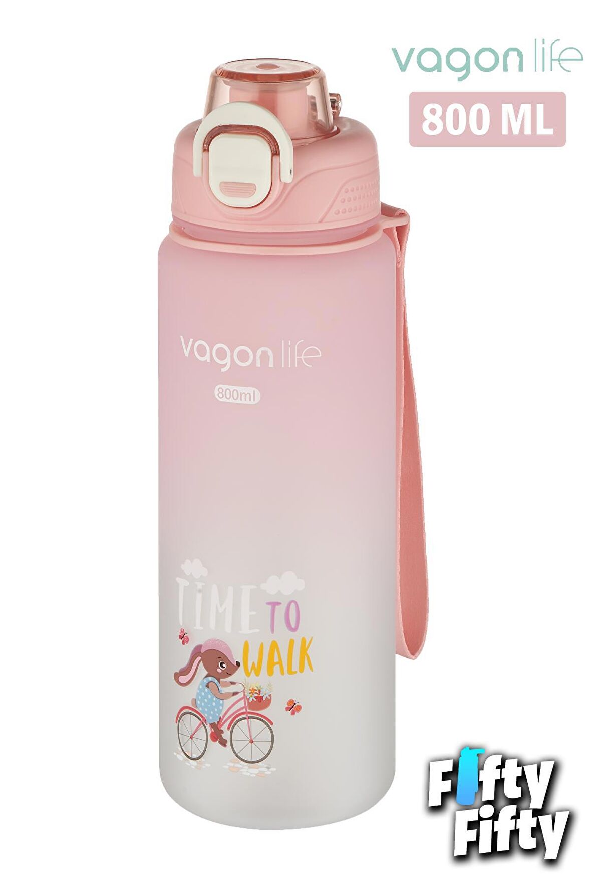 Vagonlife 800 ml Figürlü Su Matarası Çift Kullanım Pipetli Ve Rahat İçim Sticker Hediyeli-FFVGN-2352NEW800