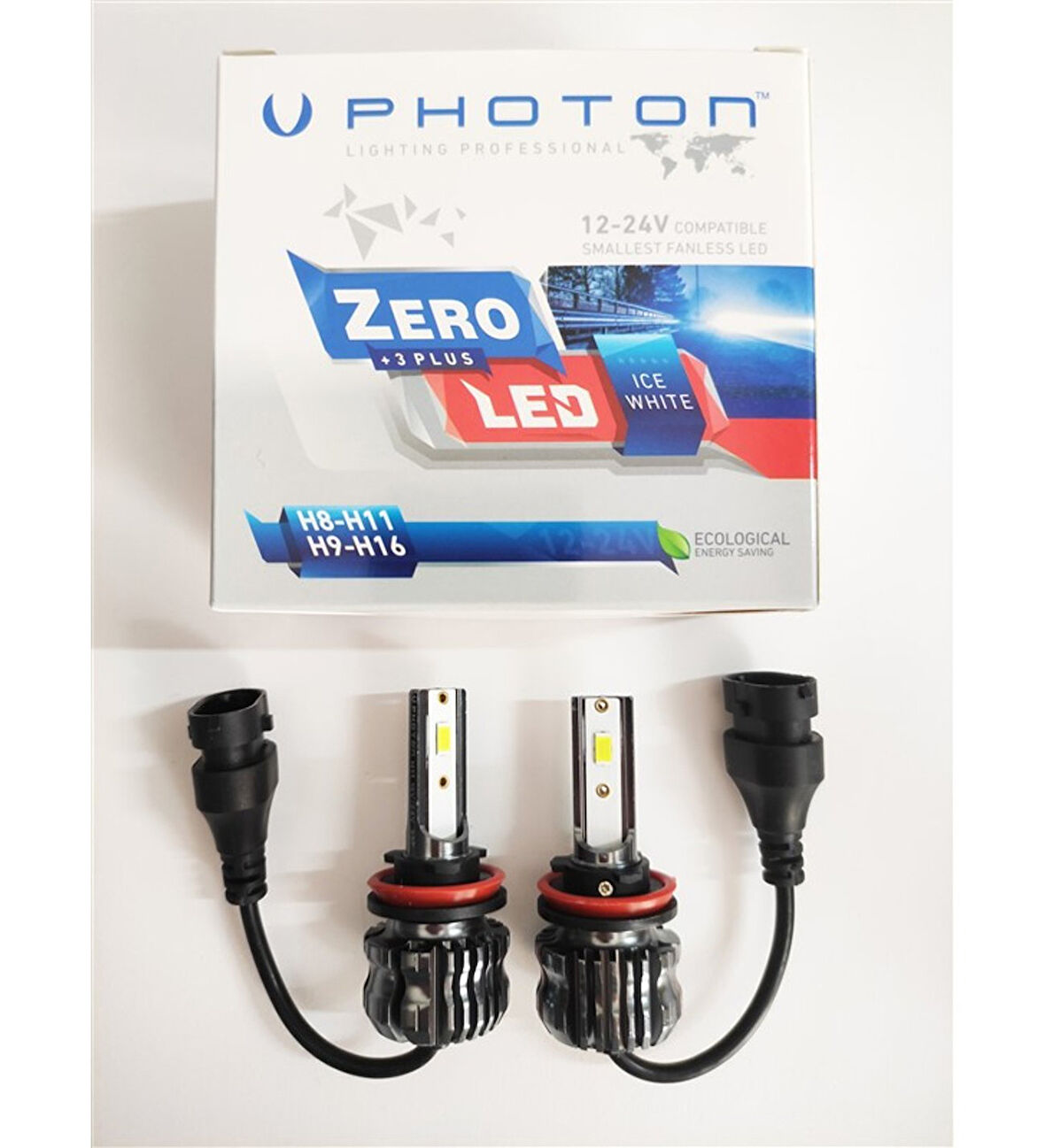 Pulsar Rs 200 Led Far Ampul Photon 2 Adet Takım H11 Fansız Led Xenon Buz Beyaz 12V-24V_Supermoto