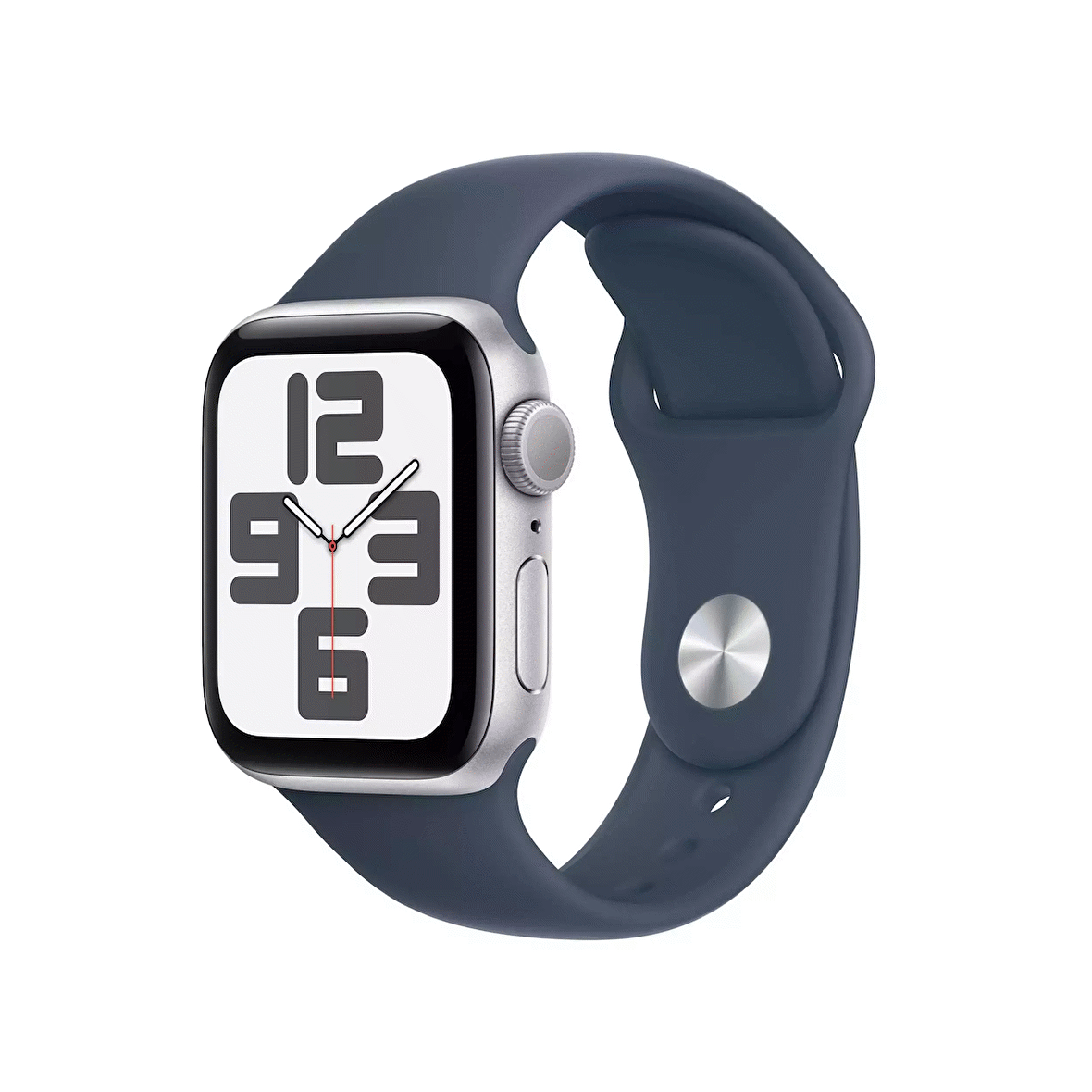 APPLE WATCH SE 2.NESİL (2023) GPS 40MM SİLVER ALUMİNİUM CASE WİTH STORM BLUE SPORT BAND - S/M