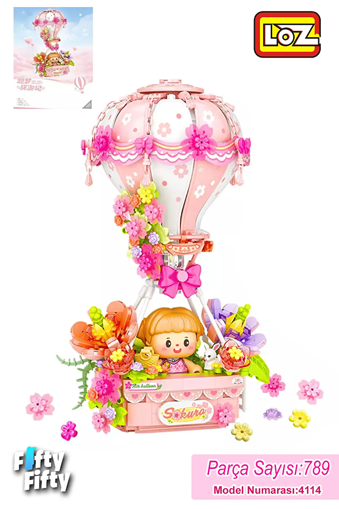LOZ Creative Serisi Pembe Hava Balonu 750 Parça Oyuncak Yapım Seti FFLZ-4114