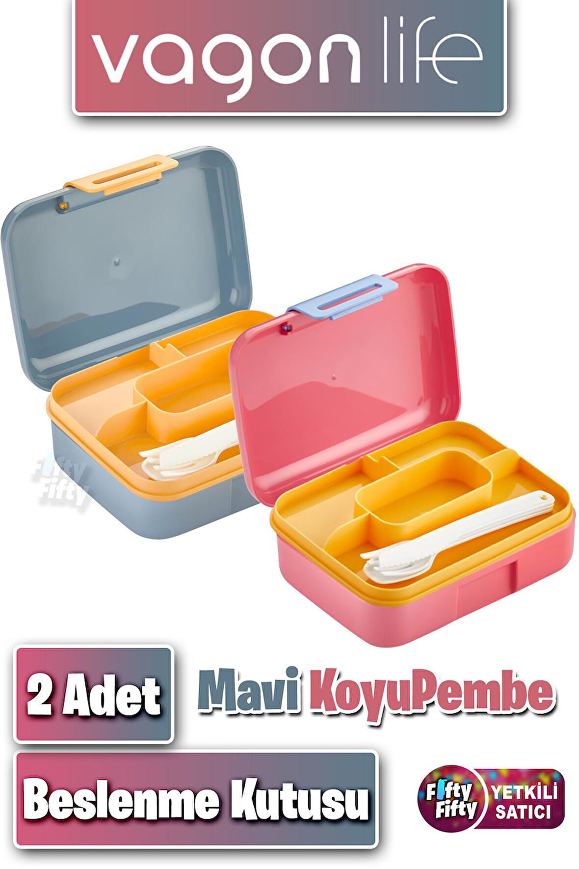 2'li Set Beslenme Kutusu (Seçtiğiniz Renkte 2 Adet Gönderilir) Ürün Vagonlife Markadır