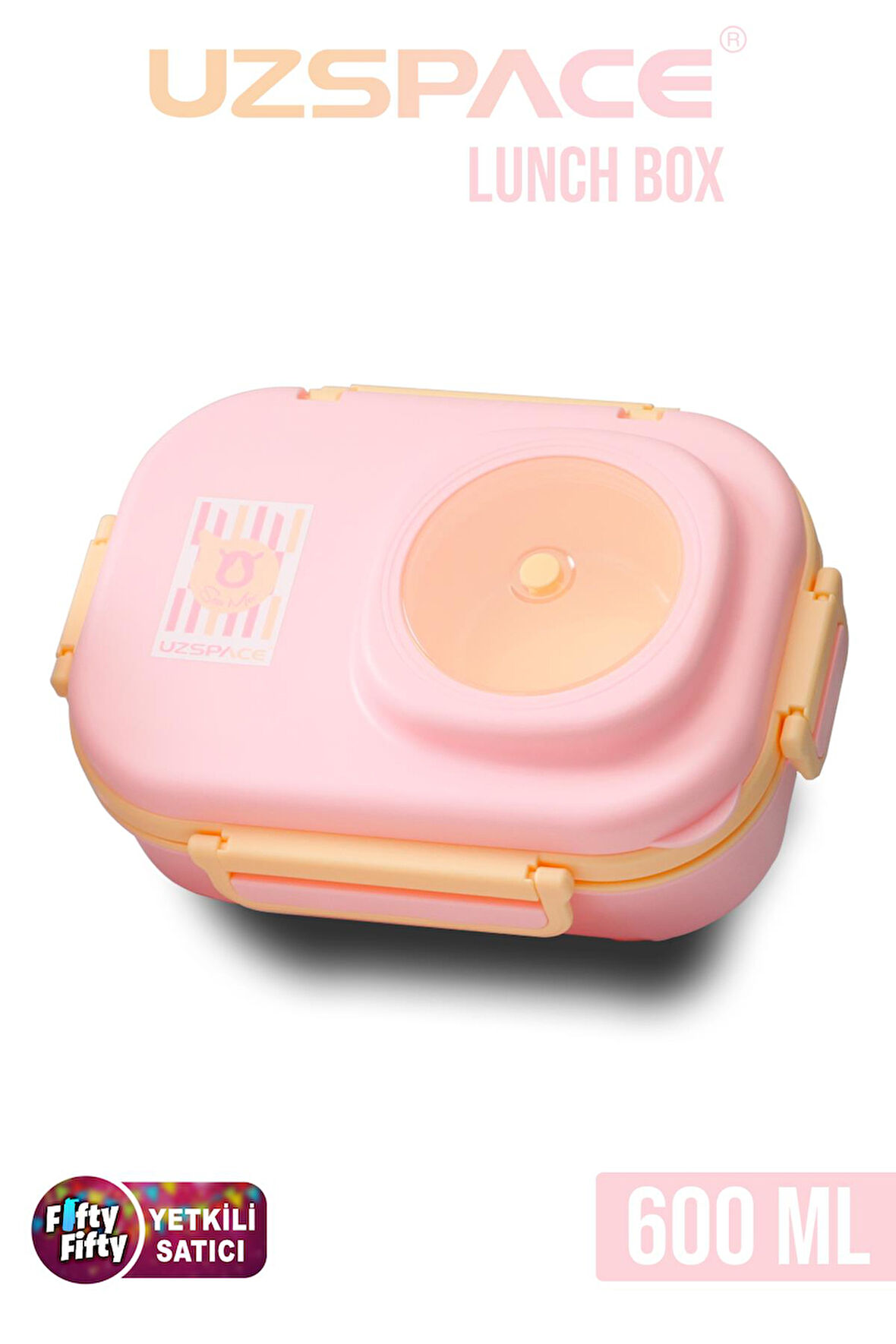 Uzspace 600 ML Çorba Kaseli-Çelik Kaşık Çatallı Paslanmaz Çelik Bento Lunch Box Yeni Nesil Sefer Tası-FFLBOX8021600