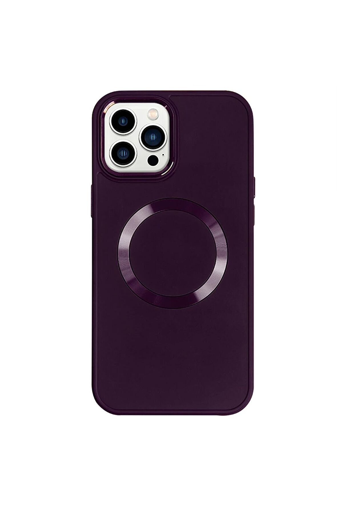 iPhone 13 Pro Max Magsafe Mat Lila Kablosuz Şarj Kılıfı