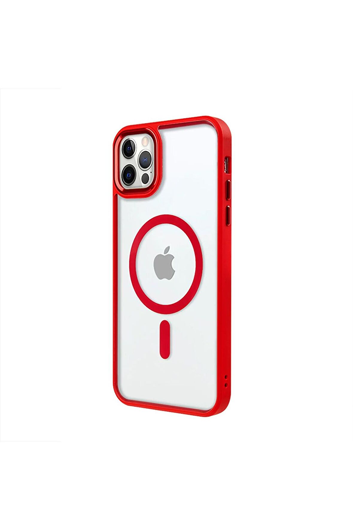 iPhone 12 Pro Max Lüks Magsafe Kablosuz Şarj Mıknatıslı Lila Renkli Kılıf