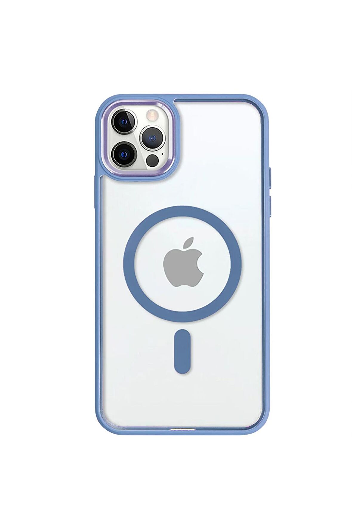 iPhone 12 Pro Max Lüks Magsafe Kablosuz Şarj Mıknatıslı Lila Renkli Kılıf