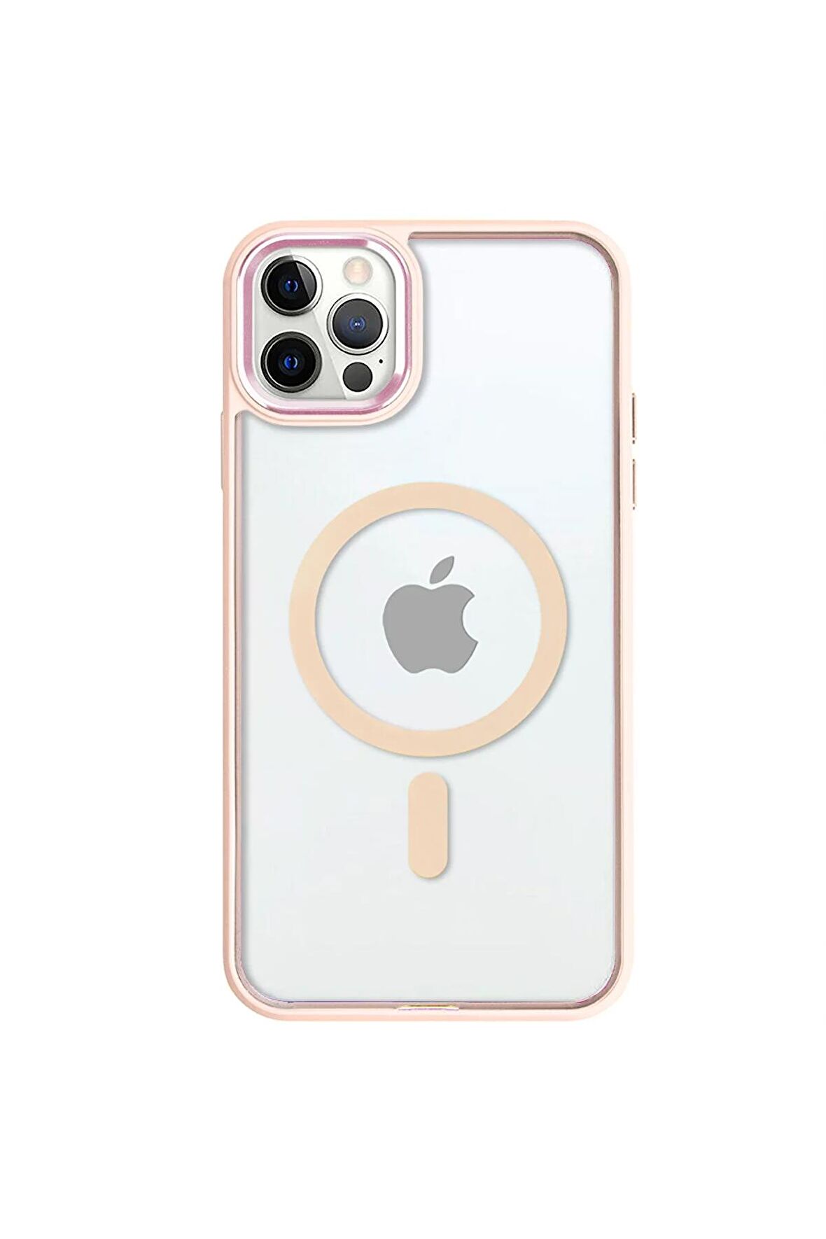 iPhone 12 Pro Lüks Magsafe Kablosuz Şarj Mıknatıslı Mavi Renkli Kılıf