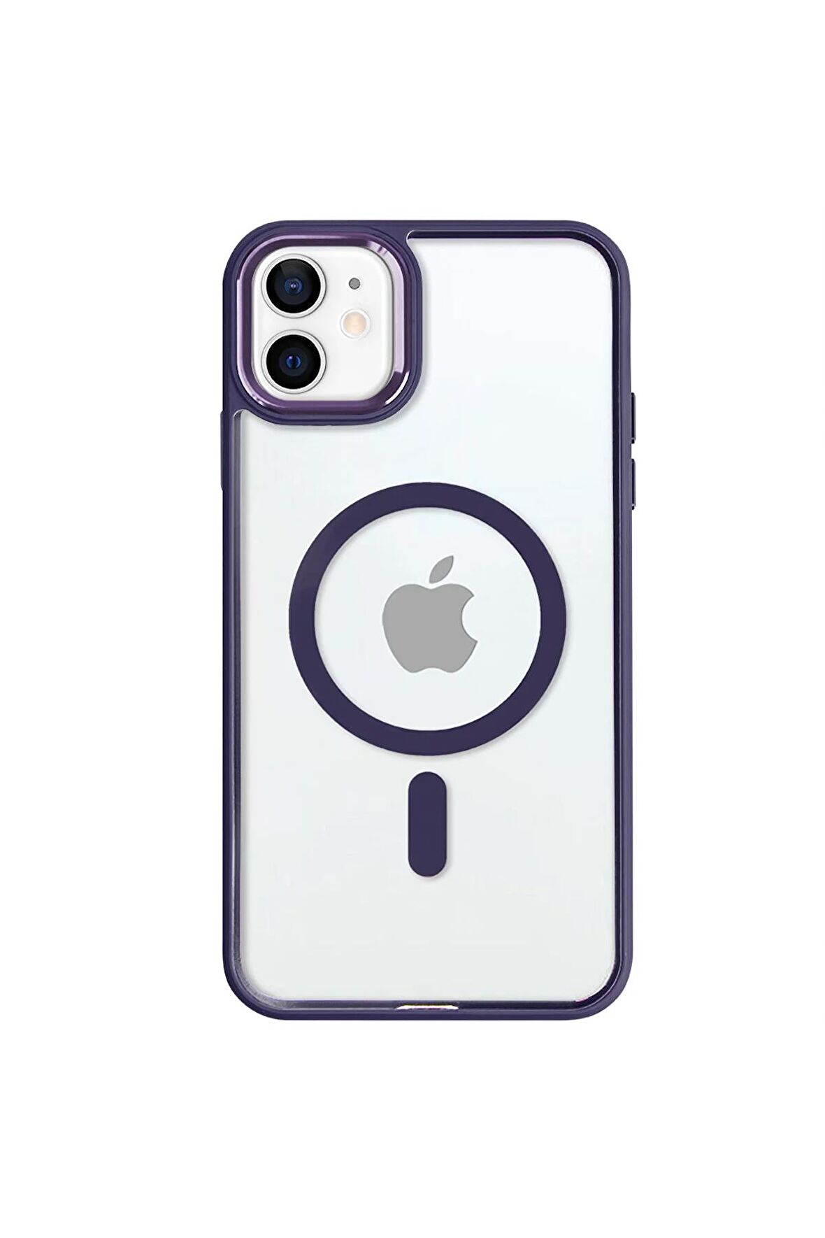 iPhone 12 Lüks Magsafe Kablosuz Şarj Mıknatıslı Lila Renkli Kılıf