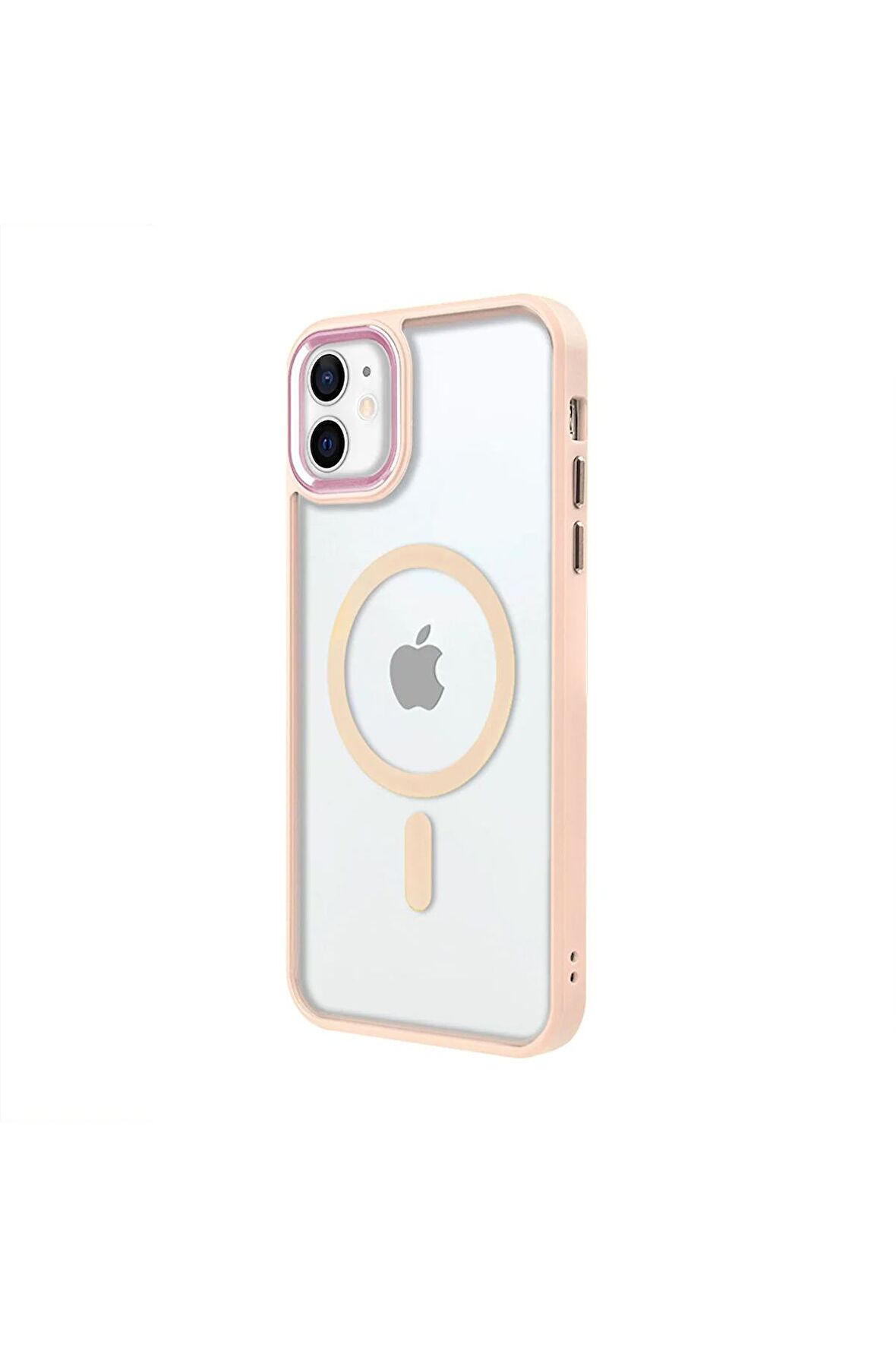 iPhone 11 Lüks Magsafe Kablosuz Şarj Mıknatıslı Kırmızı Renkli Kılıf