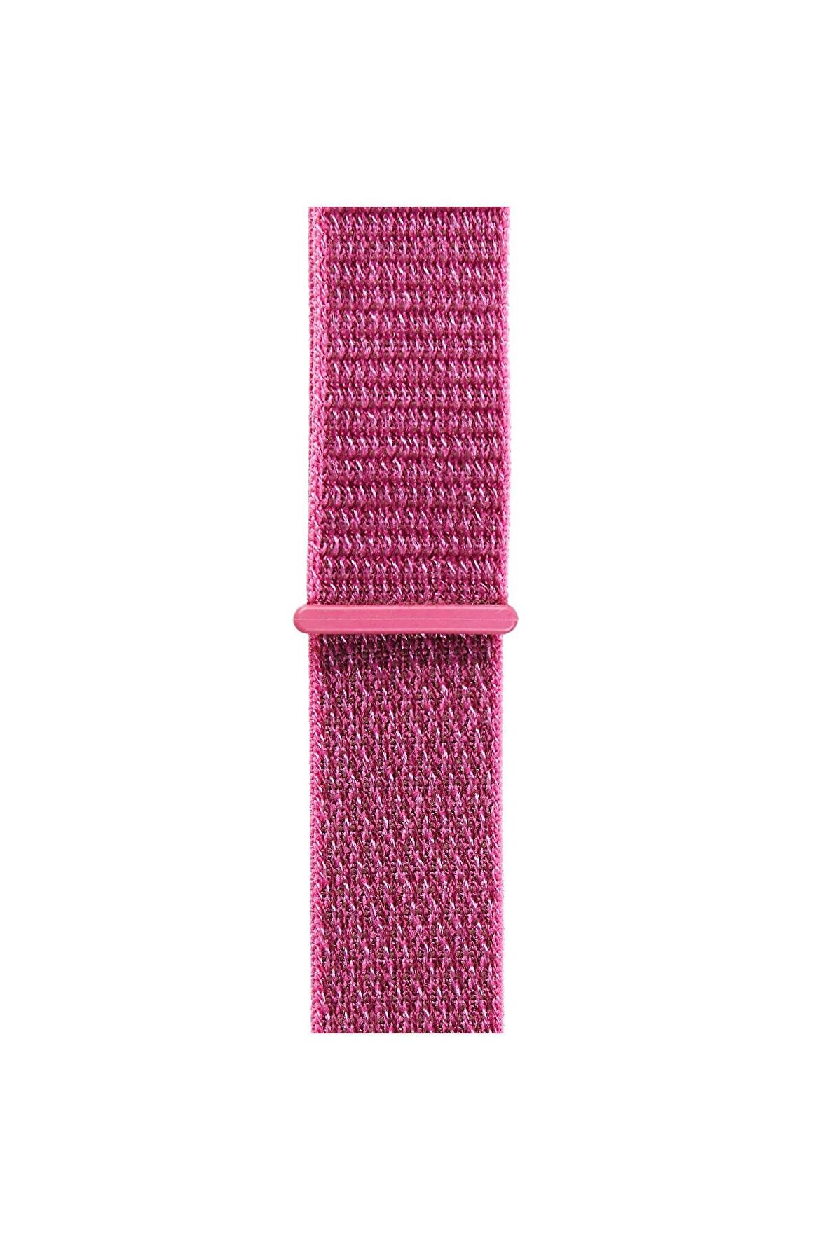 Watch Tüm Modeller Uyumlu Cırt Cırtlı Ayarlanabilir Bez Şeker Pembe Kordon 38 40 41 mm