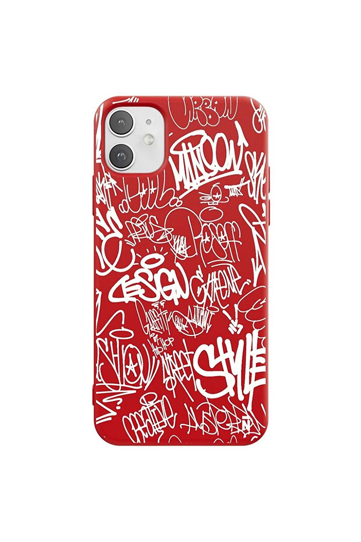 iPhone 11 Silikon Özel Tasarım Yazılı Duygusuz No Emotions Club Kırmızı Renkli Telefon Kılıfı