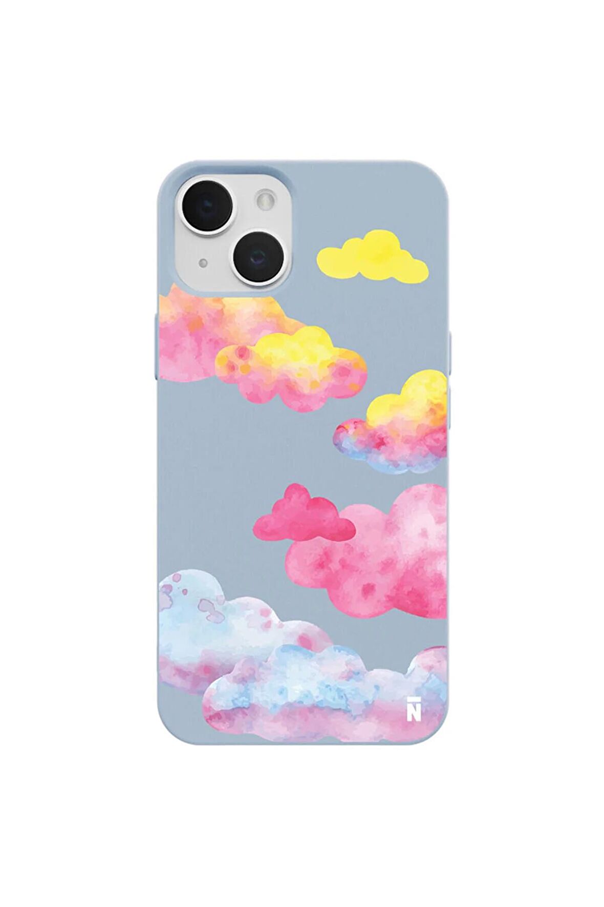 iPhone 14 Silikon Özel Tasarım Nazar Evil Eyes Üçgen Gözler Yeşil Renkli Telefon Kılıfı