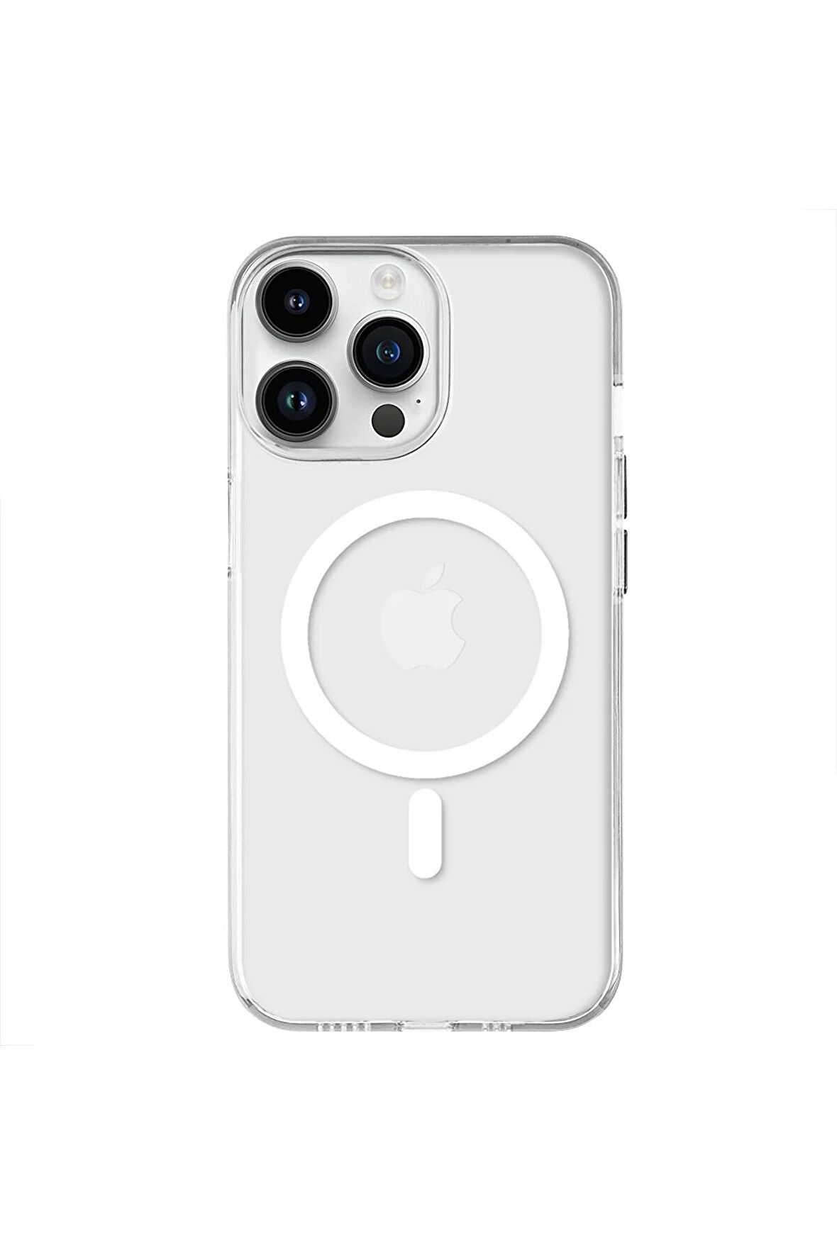 iPhone 12 Pro Max Magsafe Kablosuz Şarj Özellikli Mıknatıslı Mika Şeffaf Siyah Renkli Kılıf