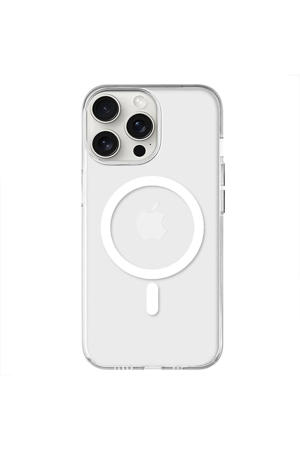 iPhone 14 Pro Magsafe Kablosuz Şarj Özellikli Mıknatıslı Mika Şeffaf Mor Renkli Kılıf