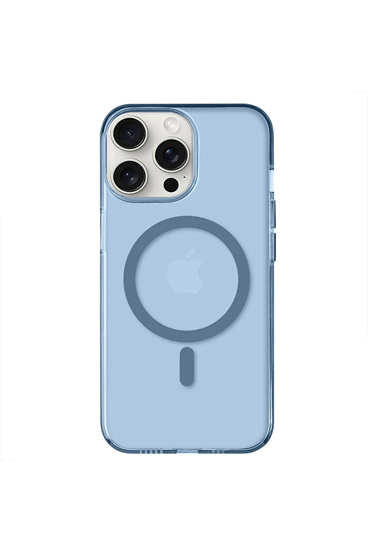 iPhone 14 Pro Max Magsafe Kablosuz Şarj Özellikli Mıknatıslı Mika Şeffaf Mor Renkli Kılıf