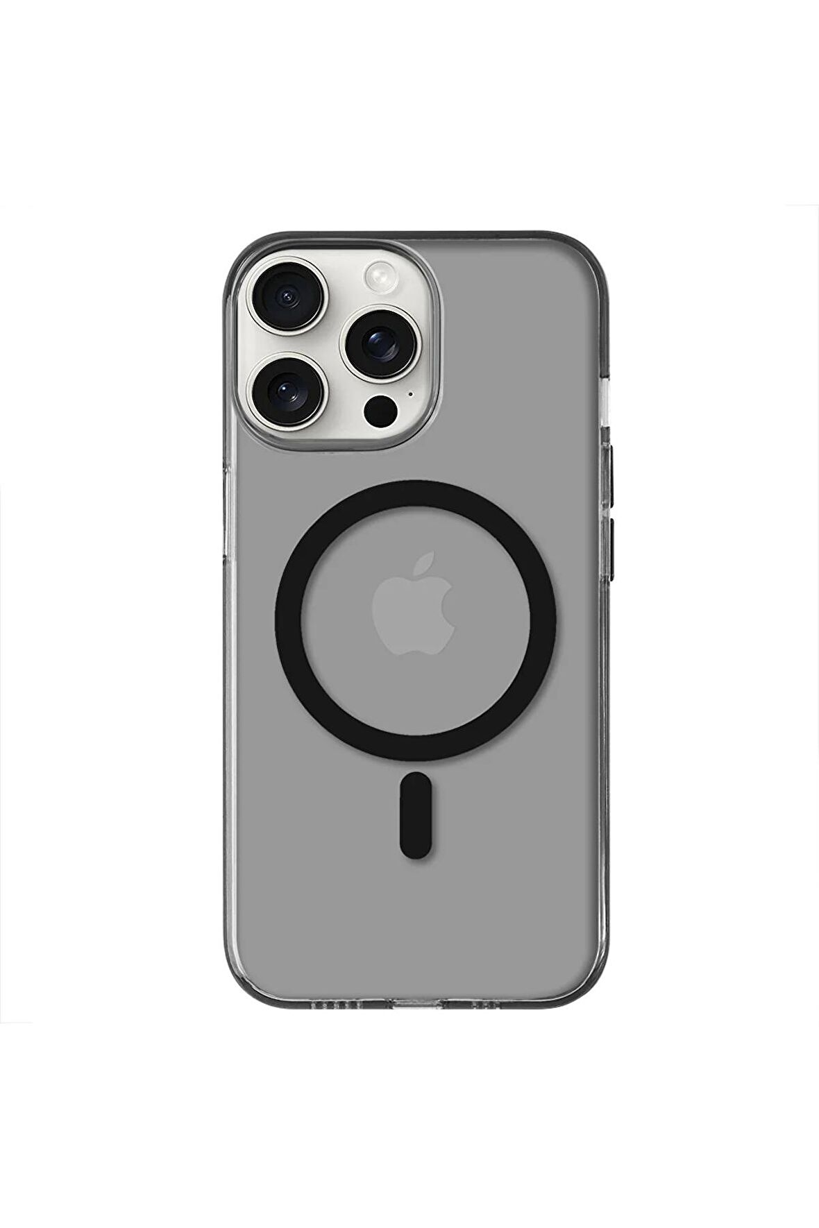 iPhone 14 Pro Max Magsafe Kablosuz Şarj Özellikli Mıknatıslı Mika Şeffaf Mor Renkli Kılıf